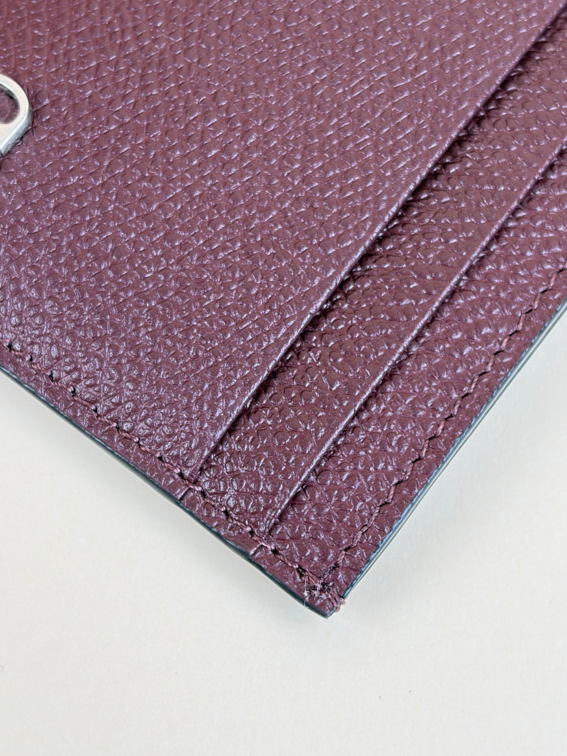 Valentino Burgundy VLOGO Signature Card Holder