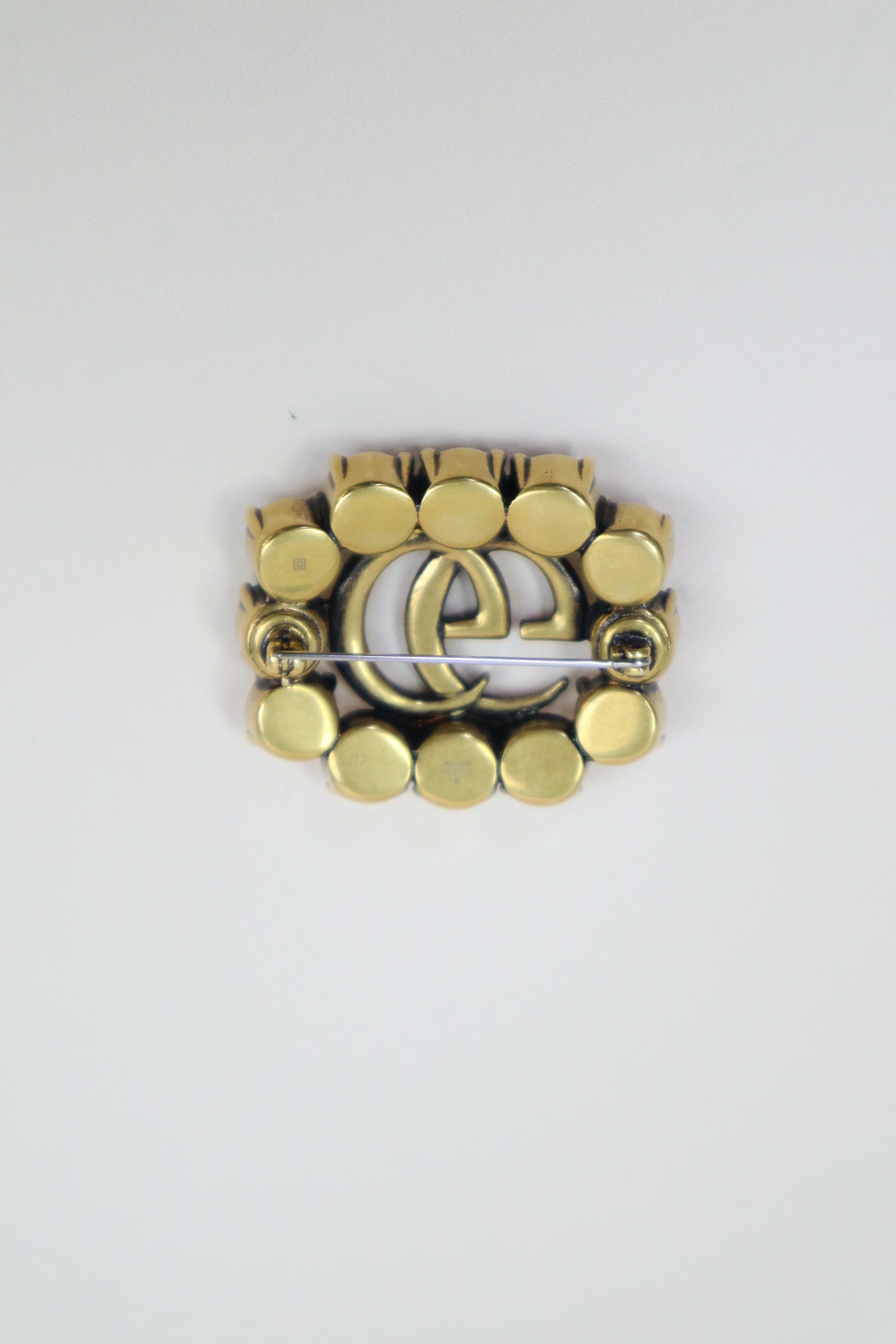 Gucci Gold GG Crystal Brooch