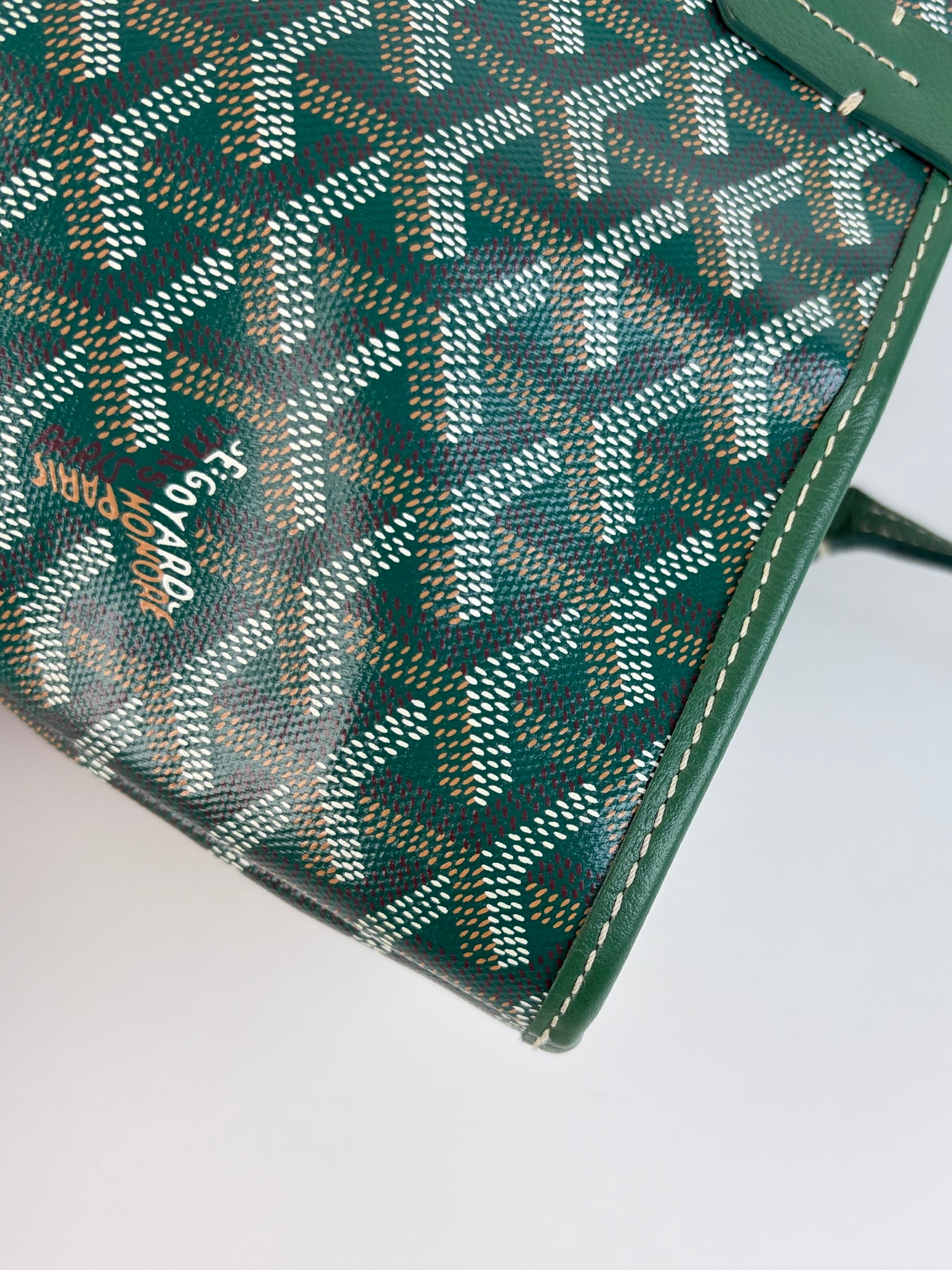 Goyard green Goyar dine Artois pm bag