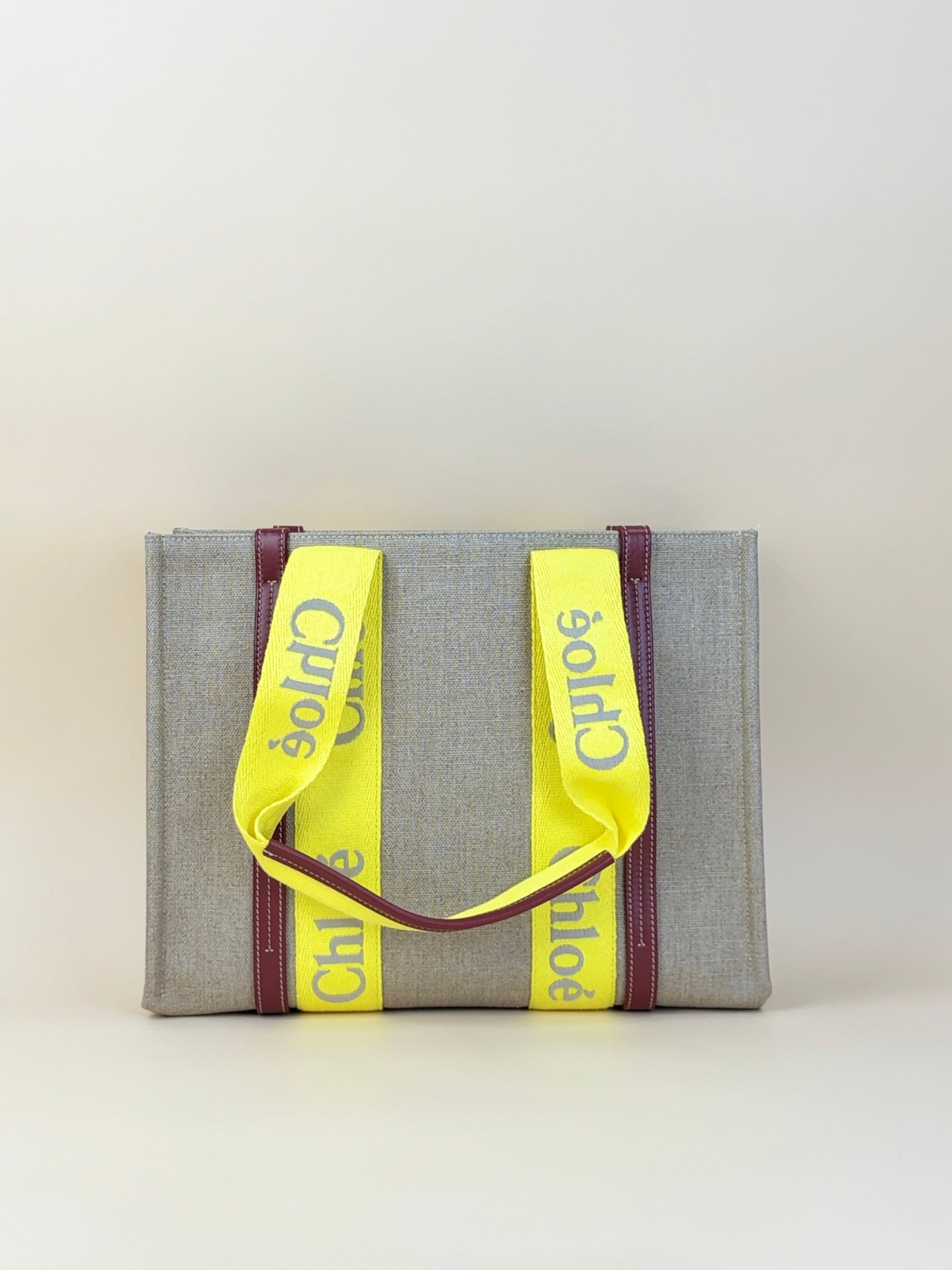 Chloe bergandy yellow Woody Tote Bag