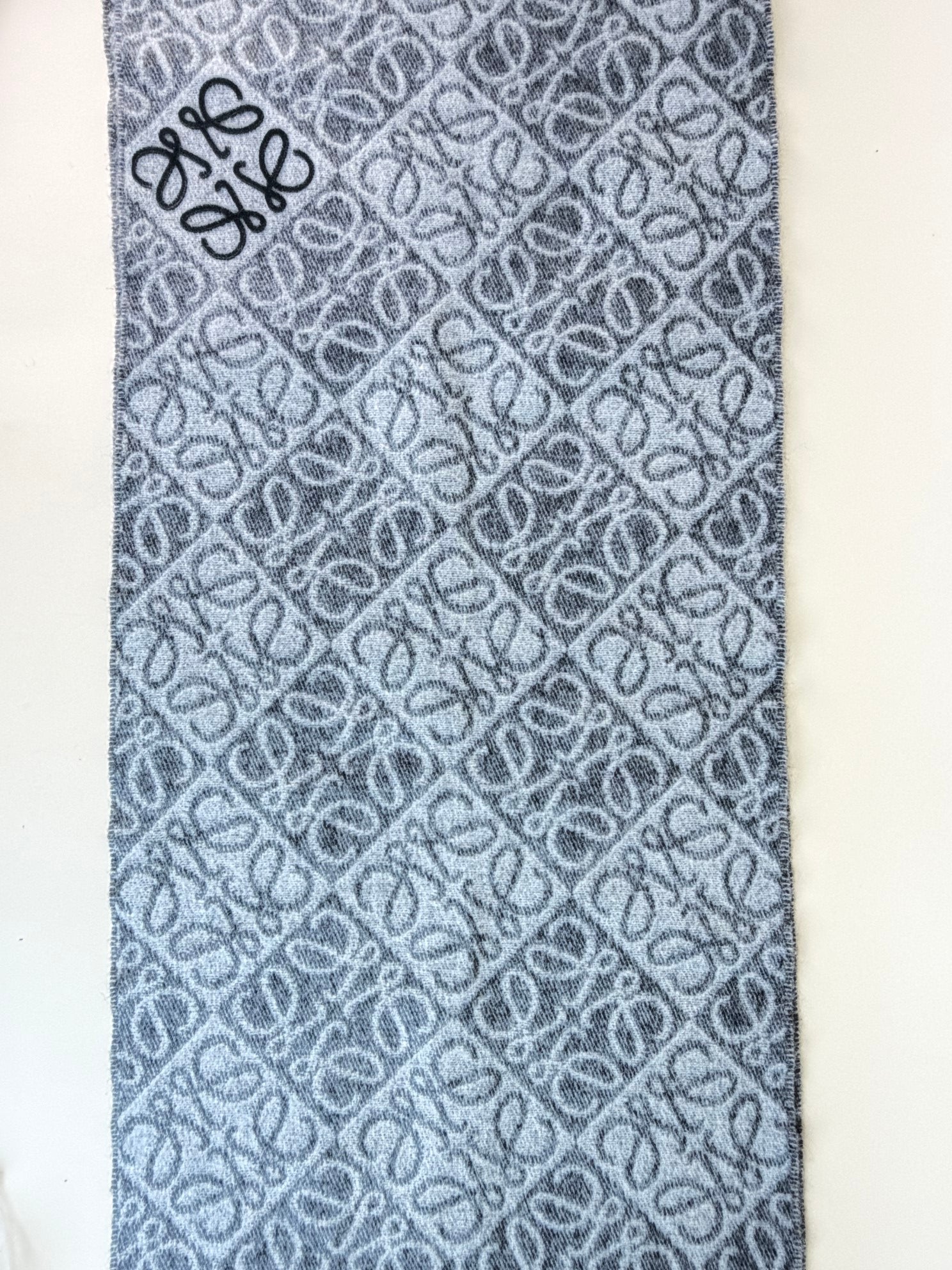 Loewe Gray Anagram Wool Cashmere with Fingered Scarf