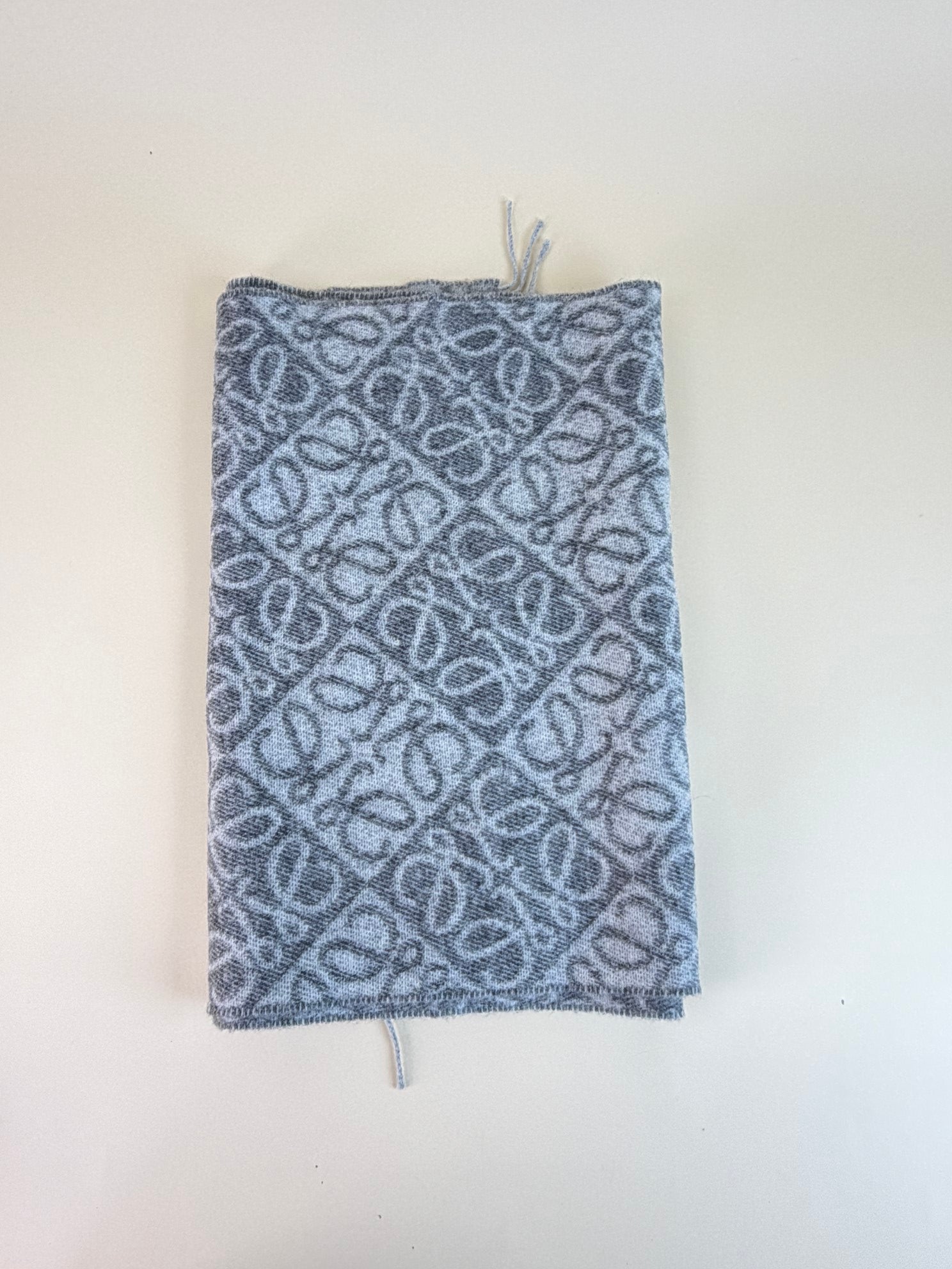 Loewe Gray Anagram Wool Cashmere with Fingered Scarf