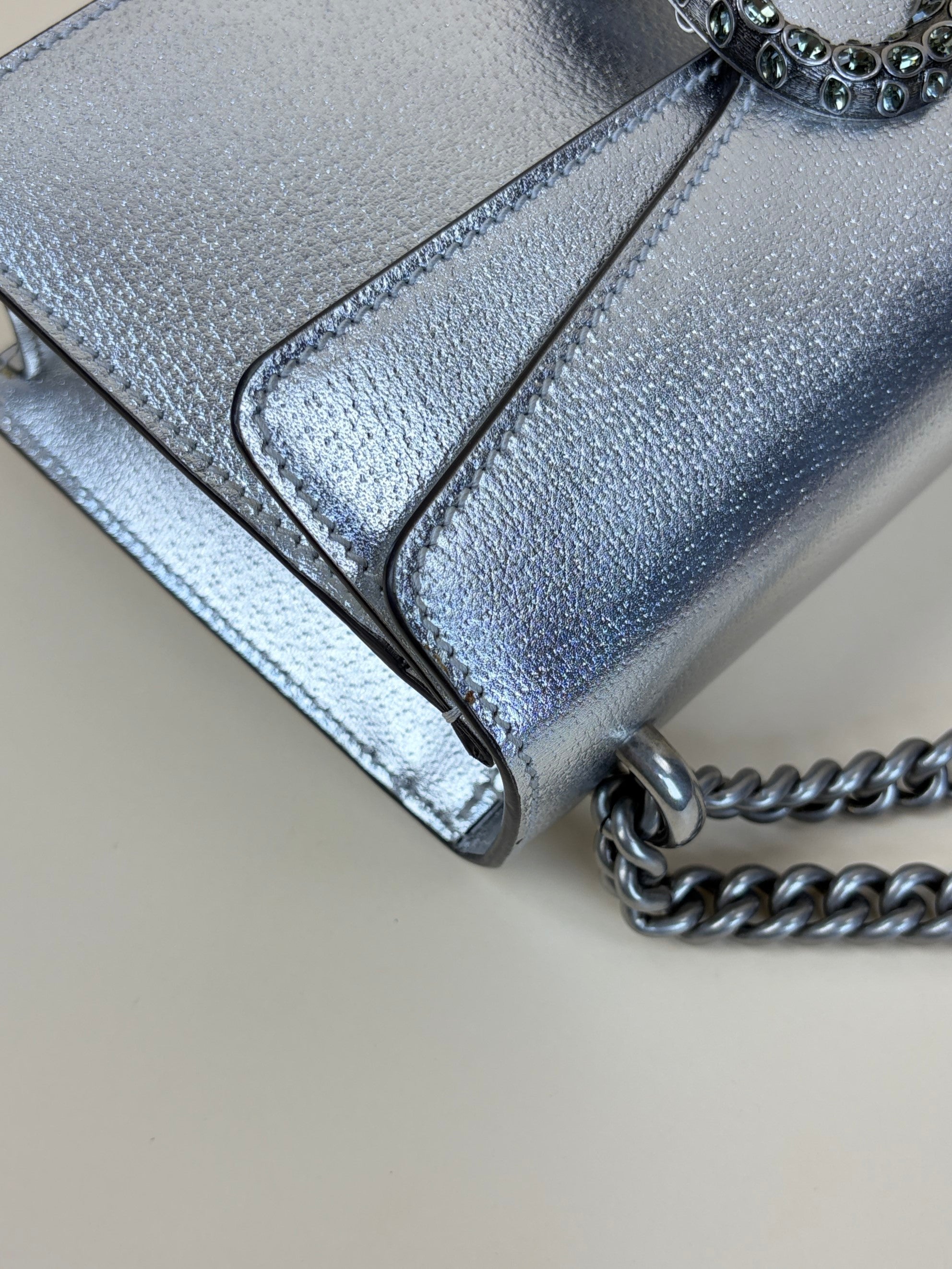 Gucci Metallic with silver Dionysus Medium Shoulder Bag