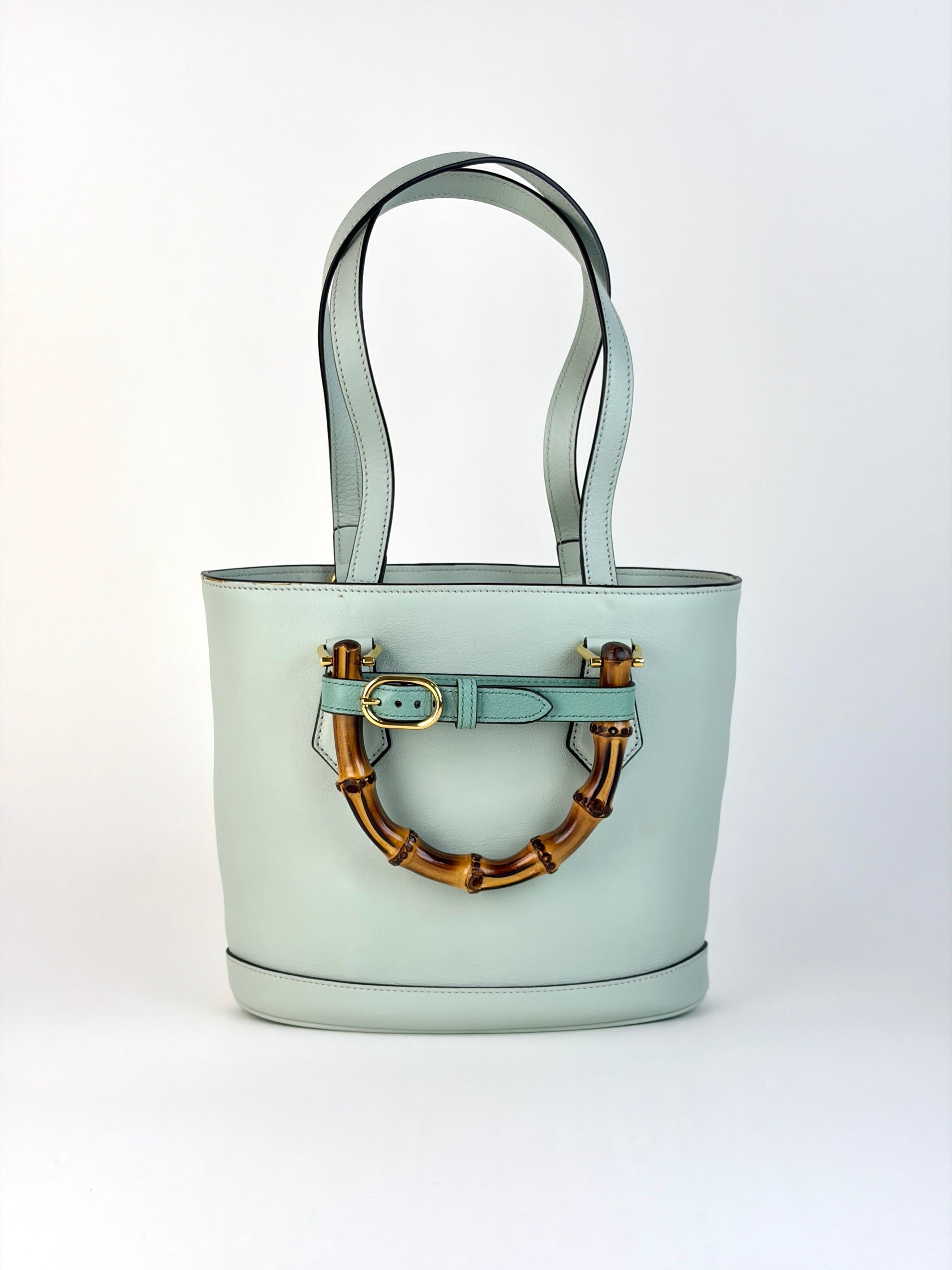 Gucci light green Diana bucket bag