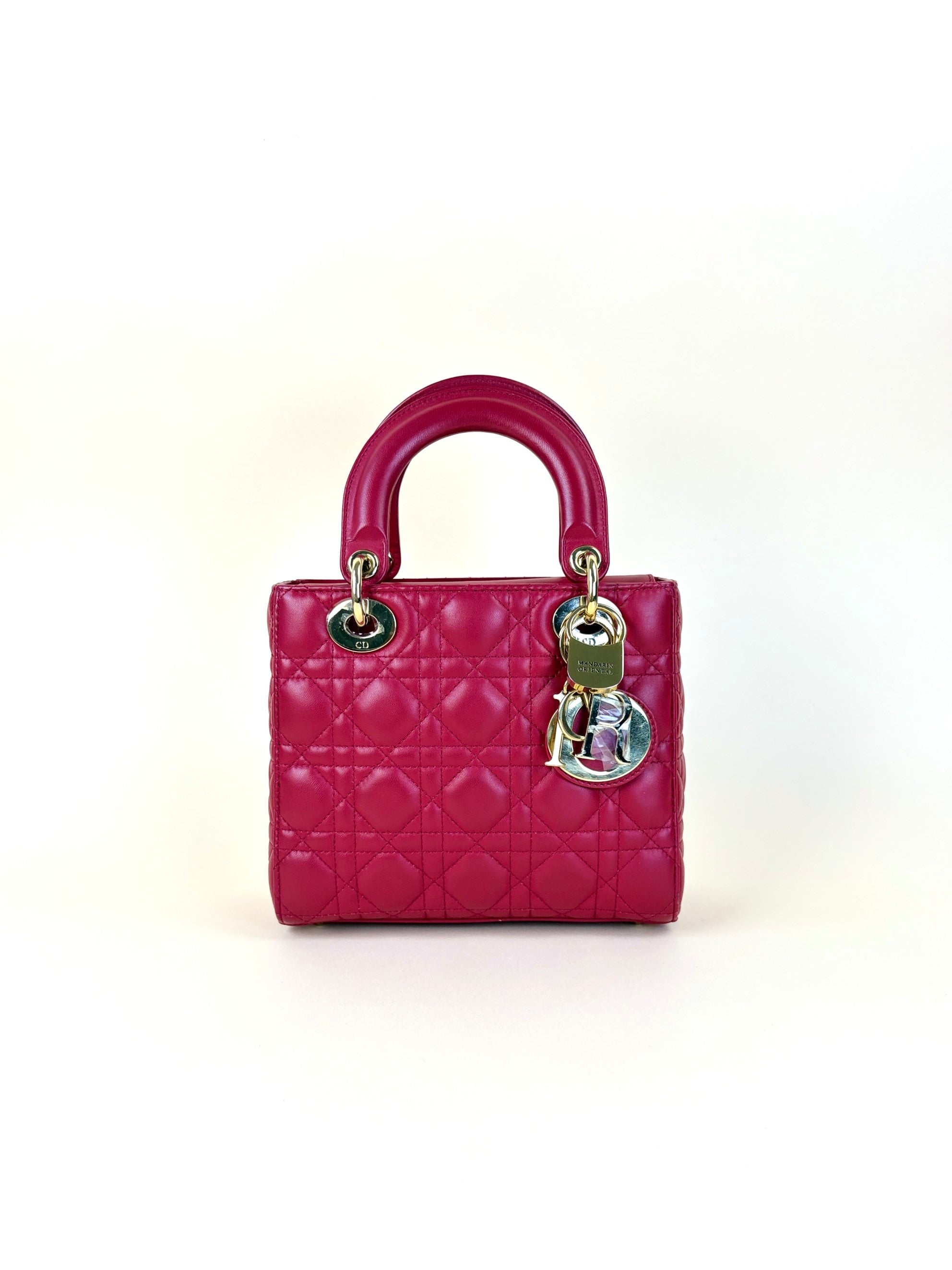 Christian Dior Cherry Red Cannage Small Lady Dior My ABCDIOR Bag