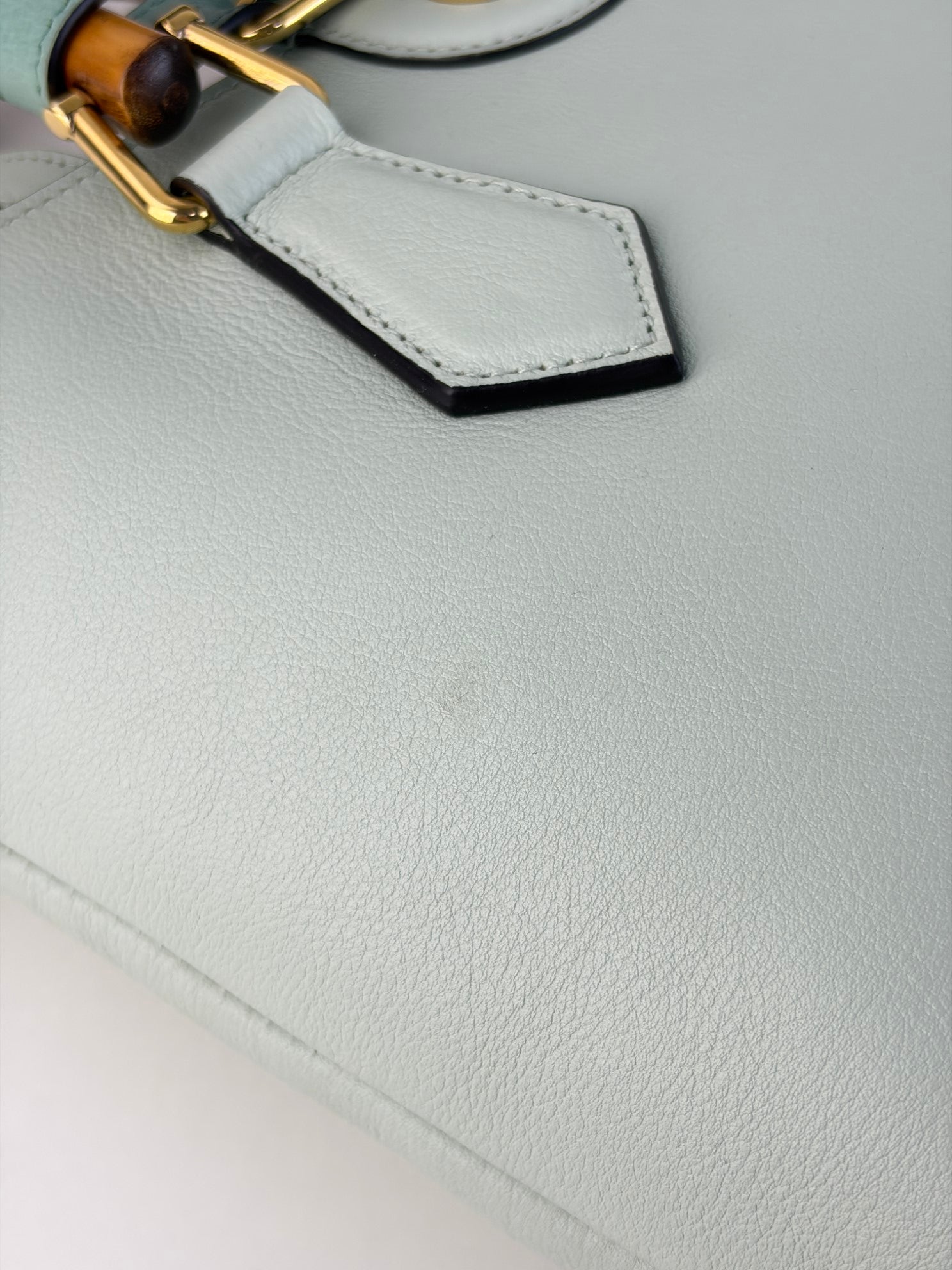 Gucci light green Diana bucket bag