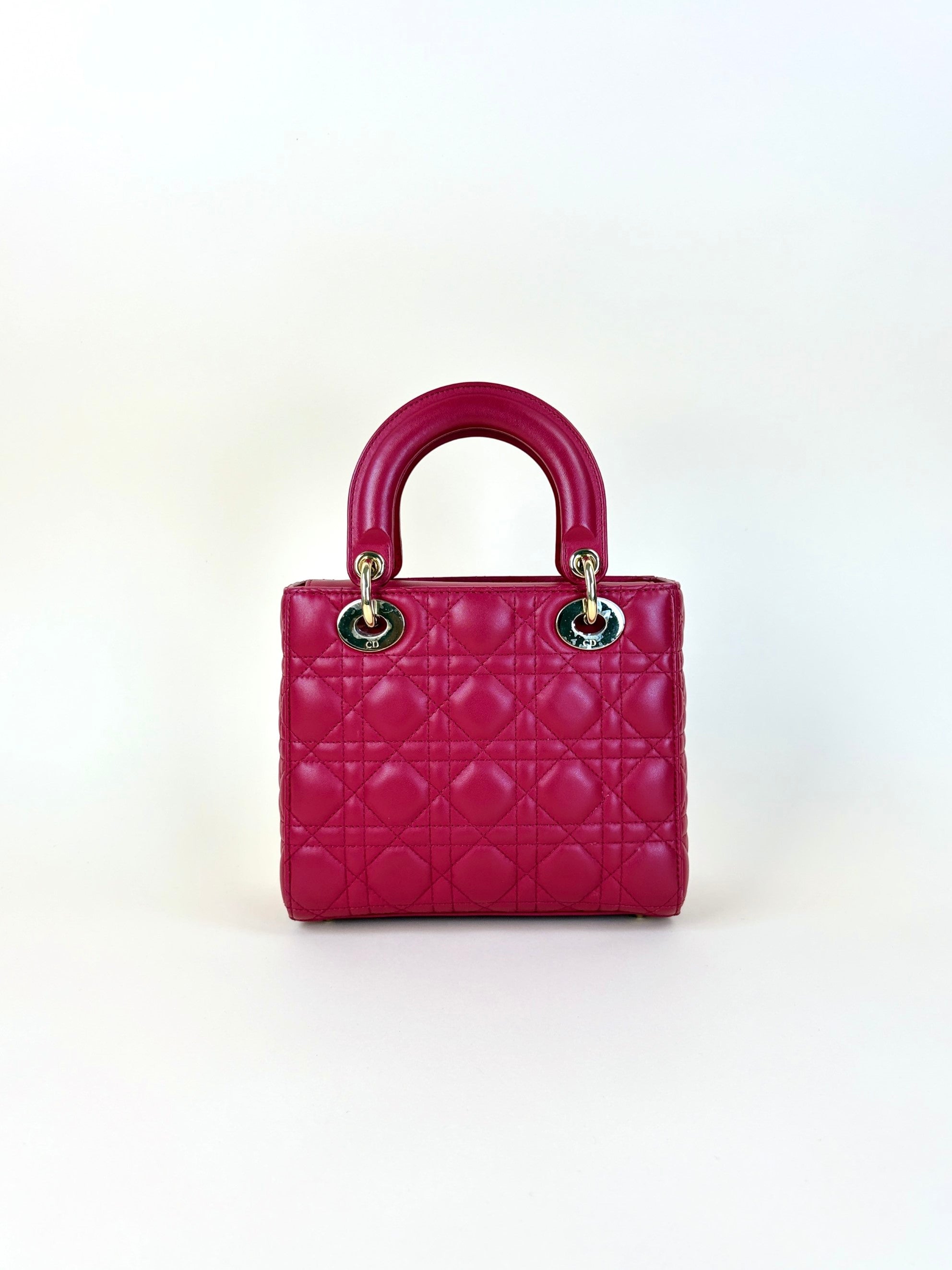 Christian Dior Cherry Red Cannage Small Lady Dior My ABCDIOR Bag