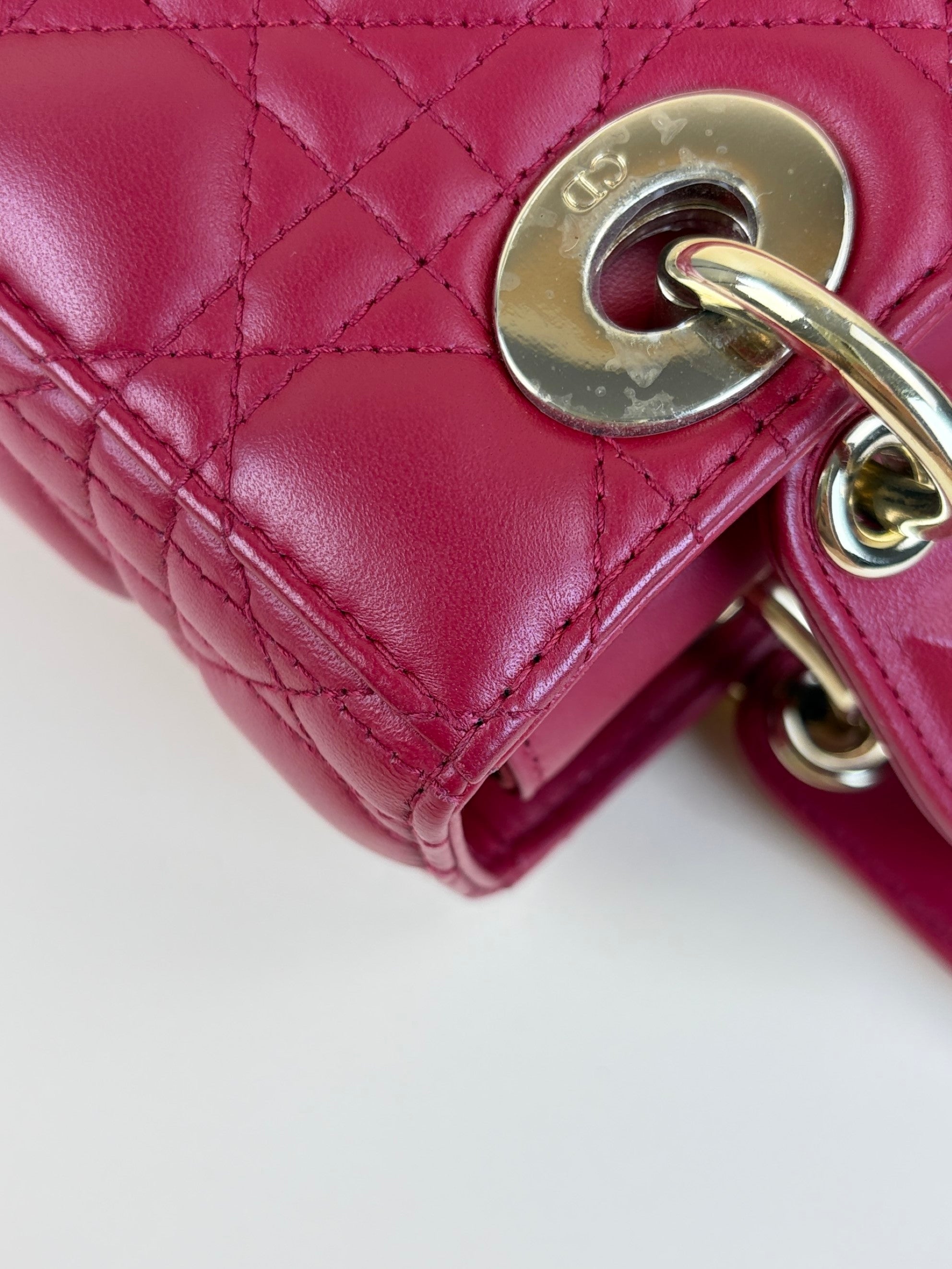 Christian Dior Cherry Red Cannage Small Lady Dior My ABCDIOR Bag