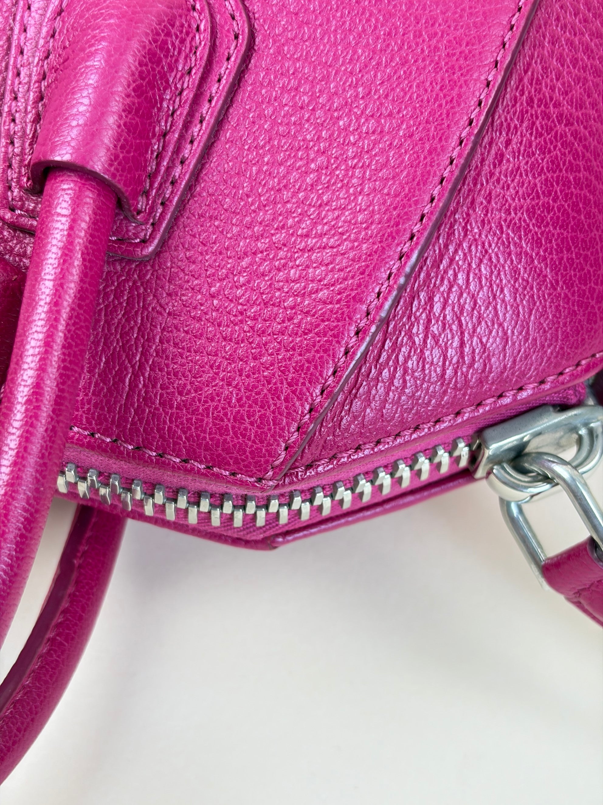 Givenchy MAGENTA SUGAR GOATSKIN LEATHER MINI ANTIGONA MINI HOT PINK