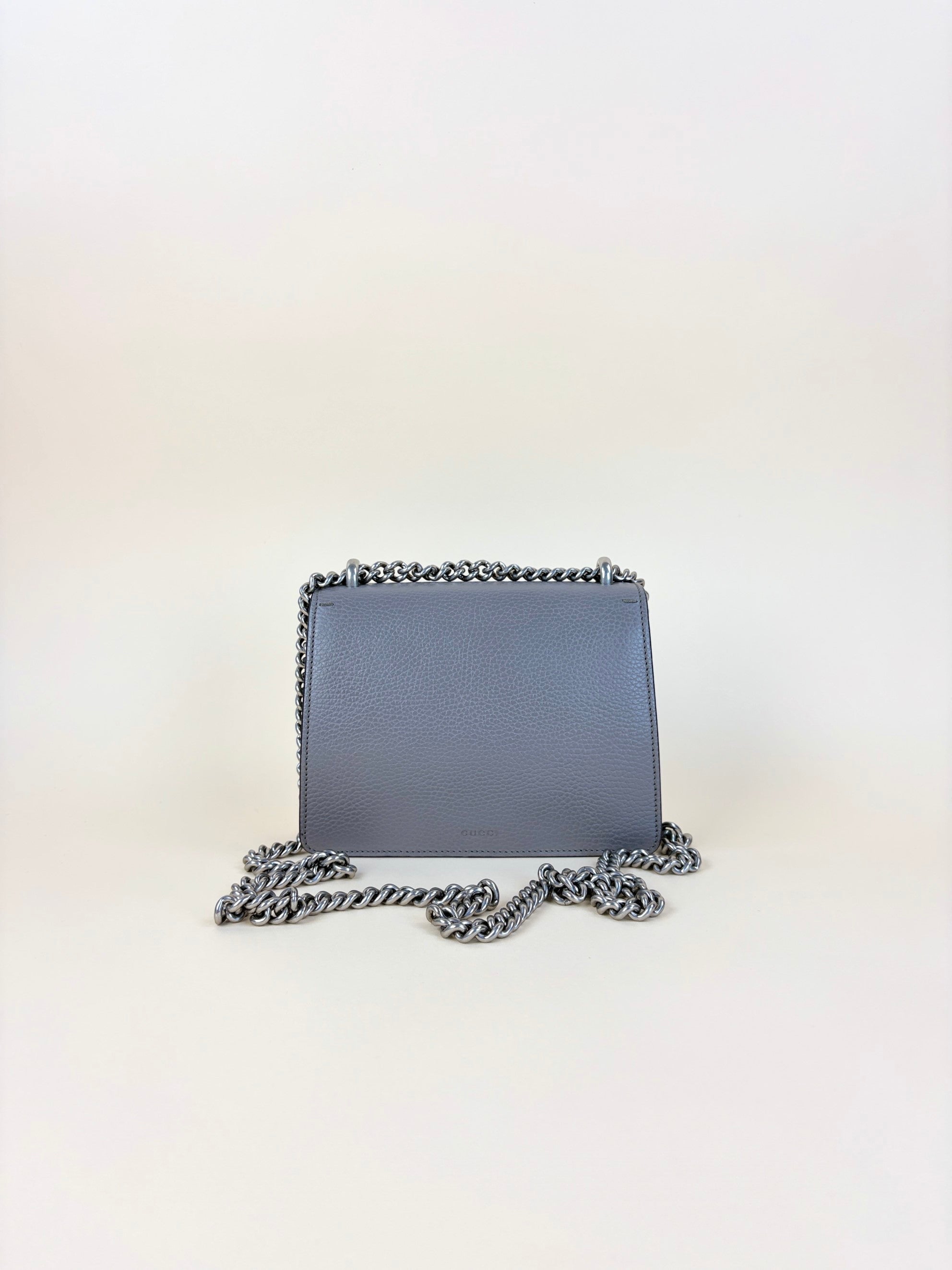 Gucci grey calfskin crystal Dionysus mini Shoulder Bag