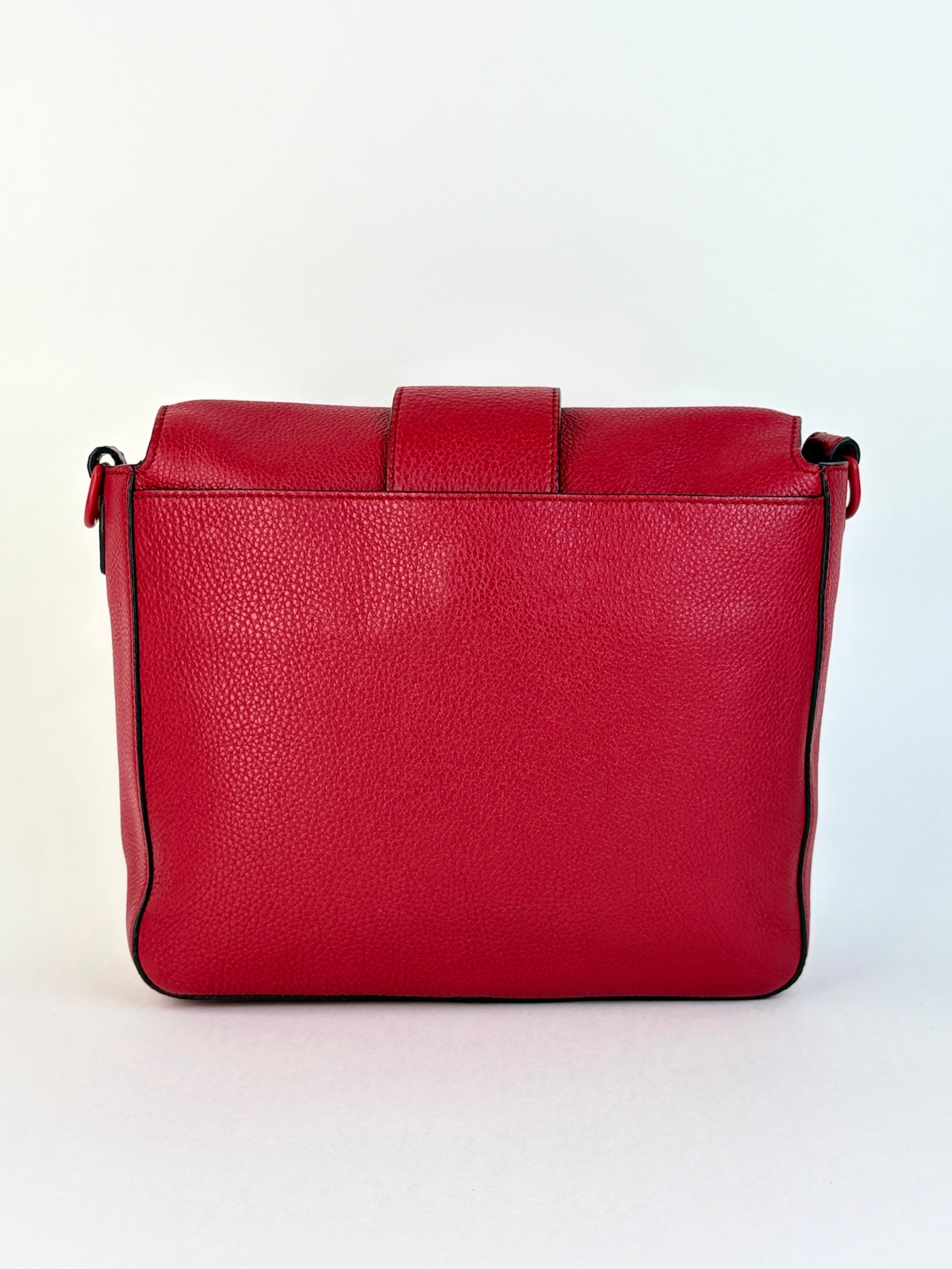 Fendi red baguette messenger bag