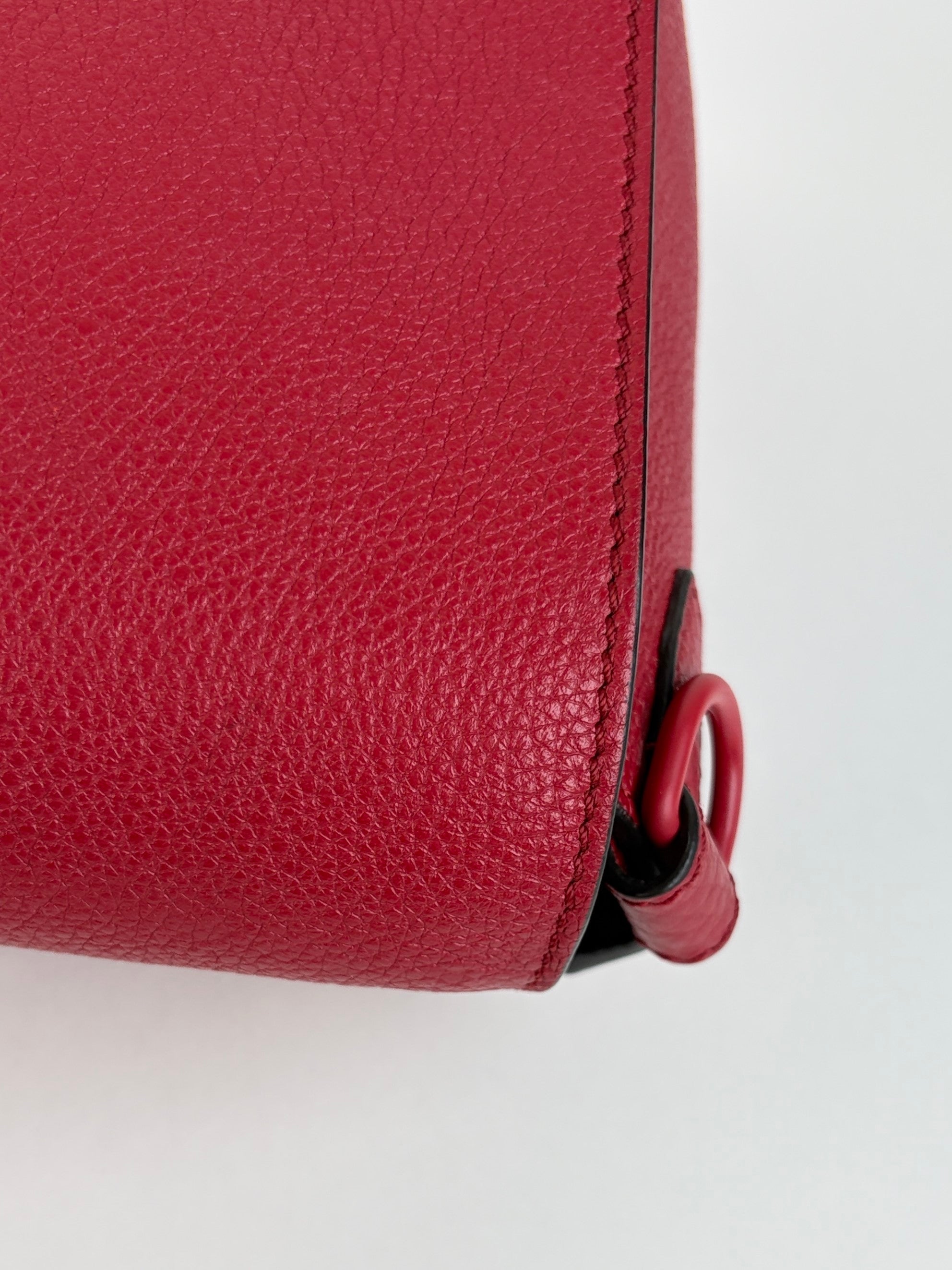 Fendi red baguette messenger bag