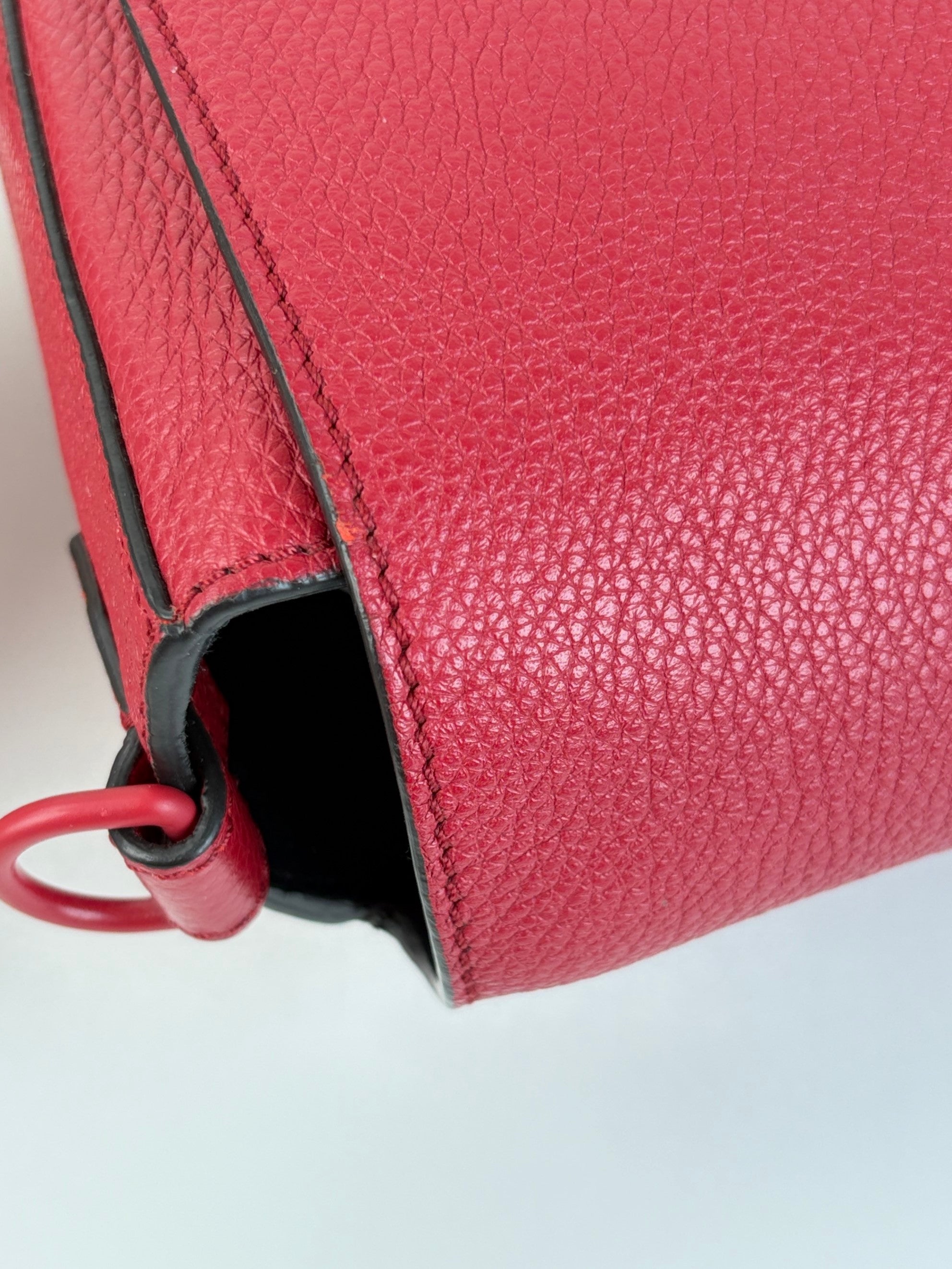 Fendi red baguette messenger bag