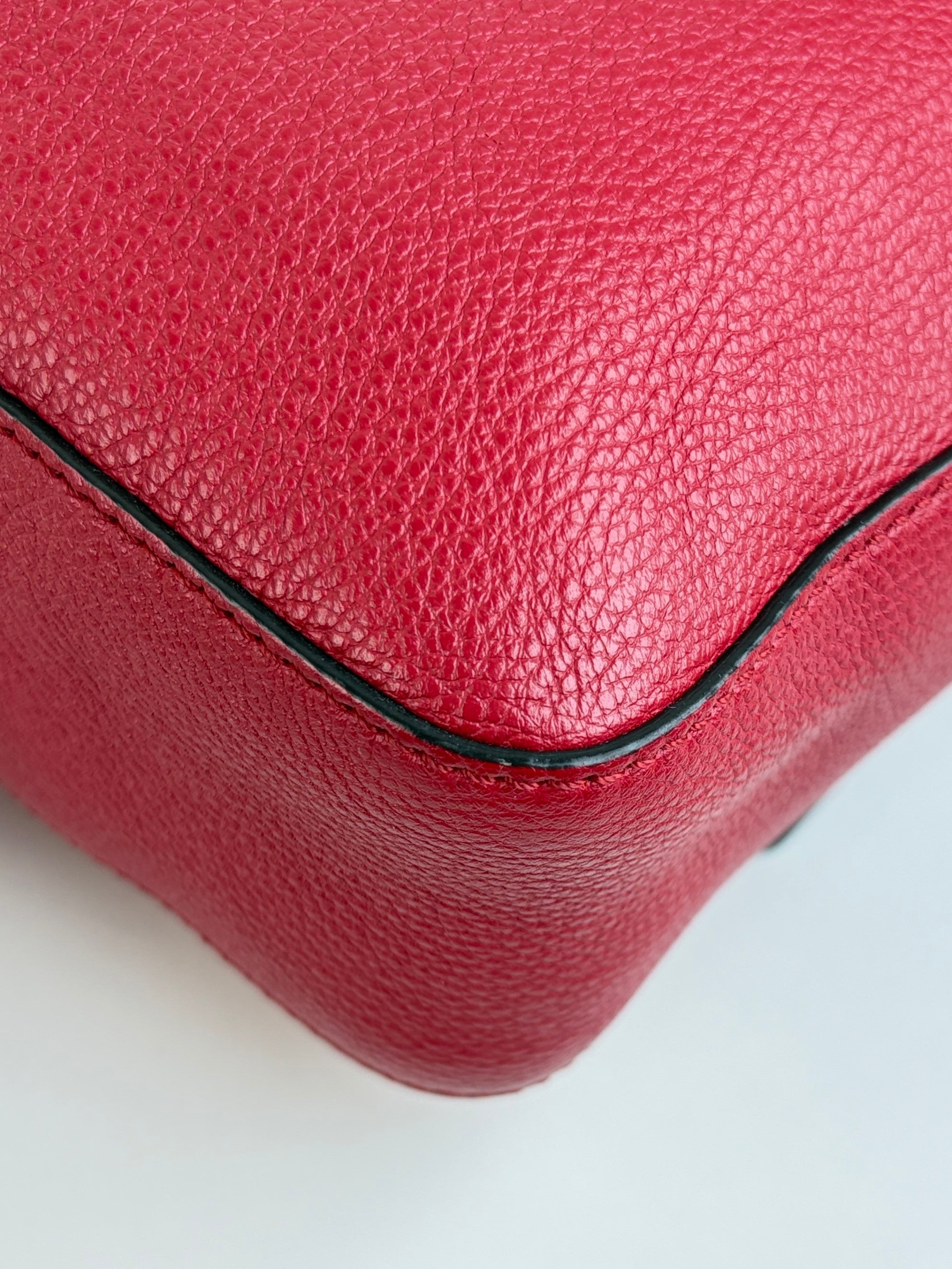 Fendi red baguette messenger bag