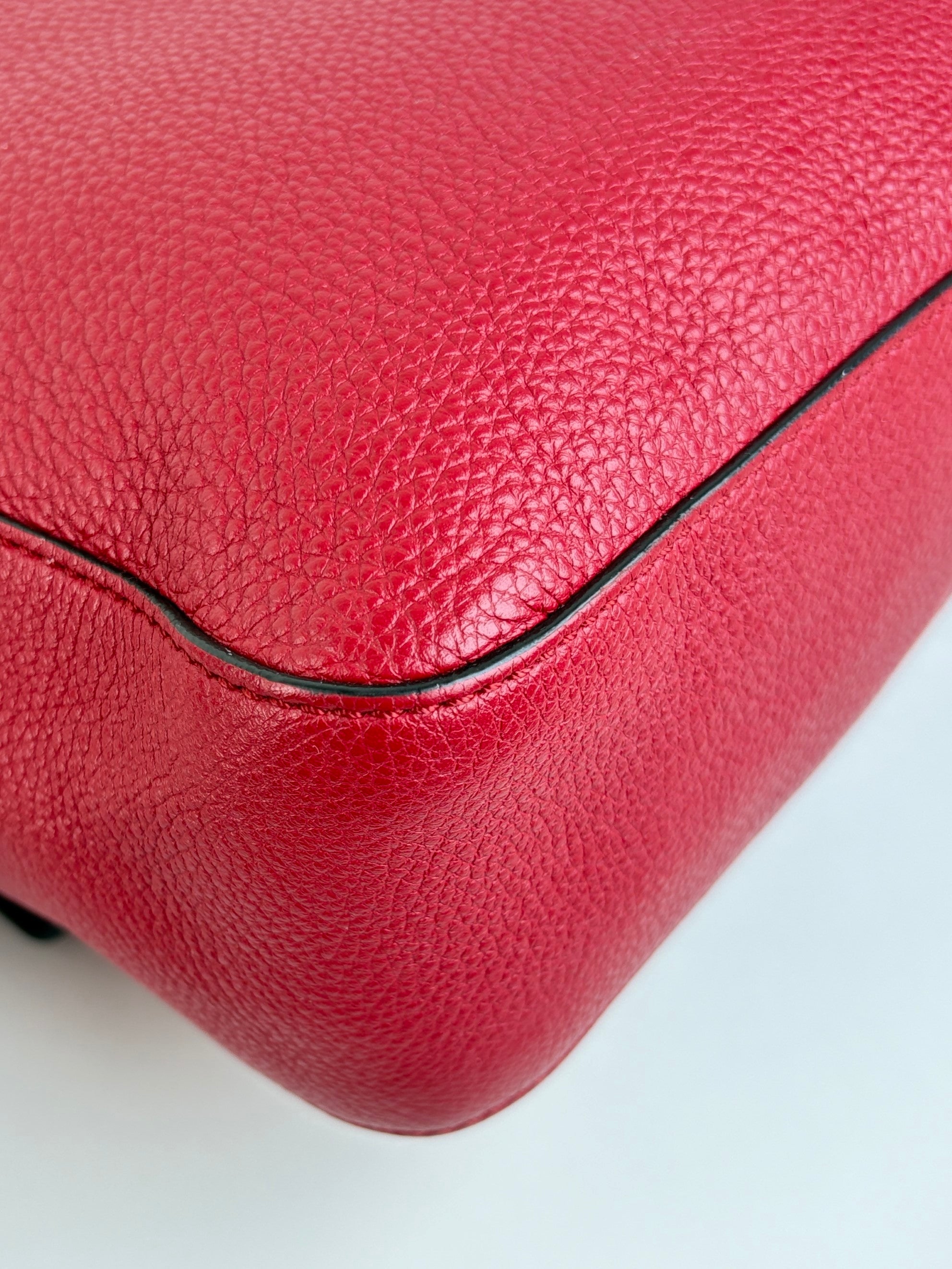 Fendi red baguette messenger bag