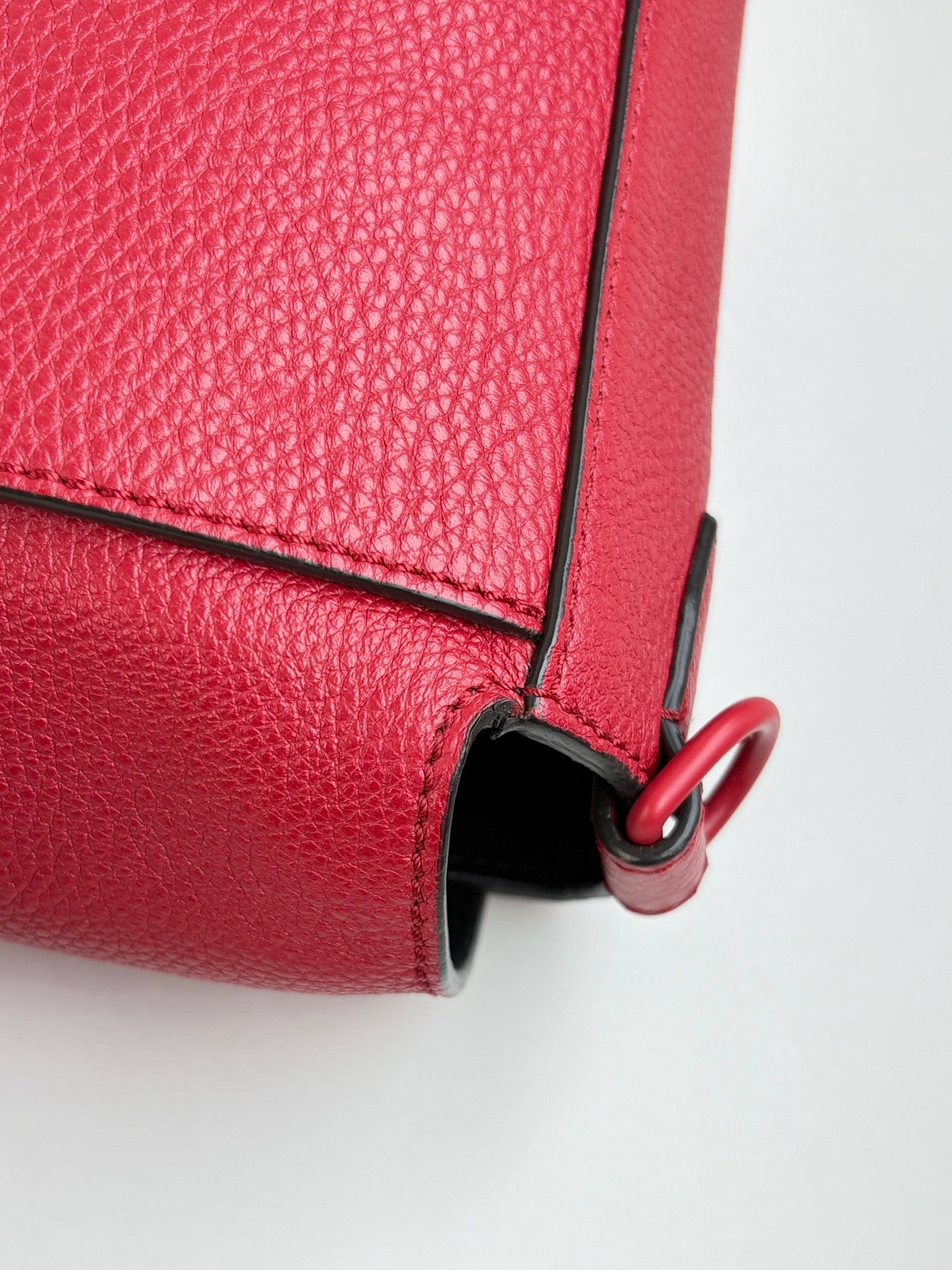 Fendi red baguette messenger bag