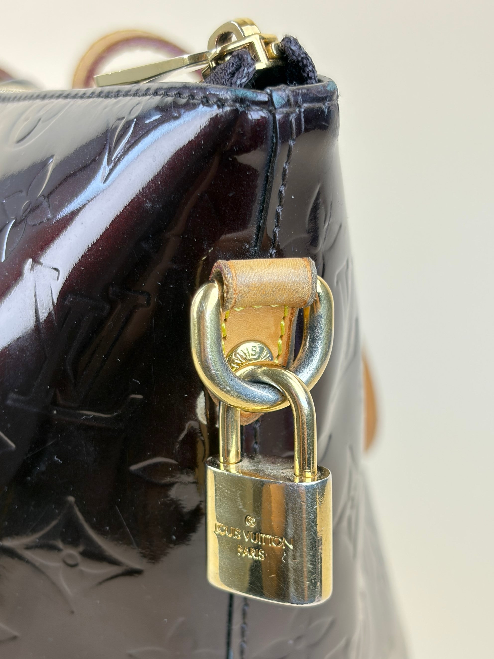 Louis Vuitton Amarante Monogram Vernis Bellevue Tote Bag