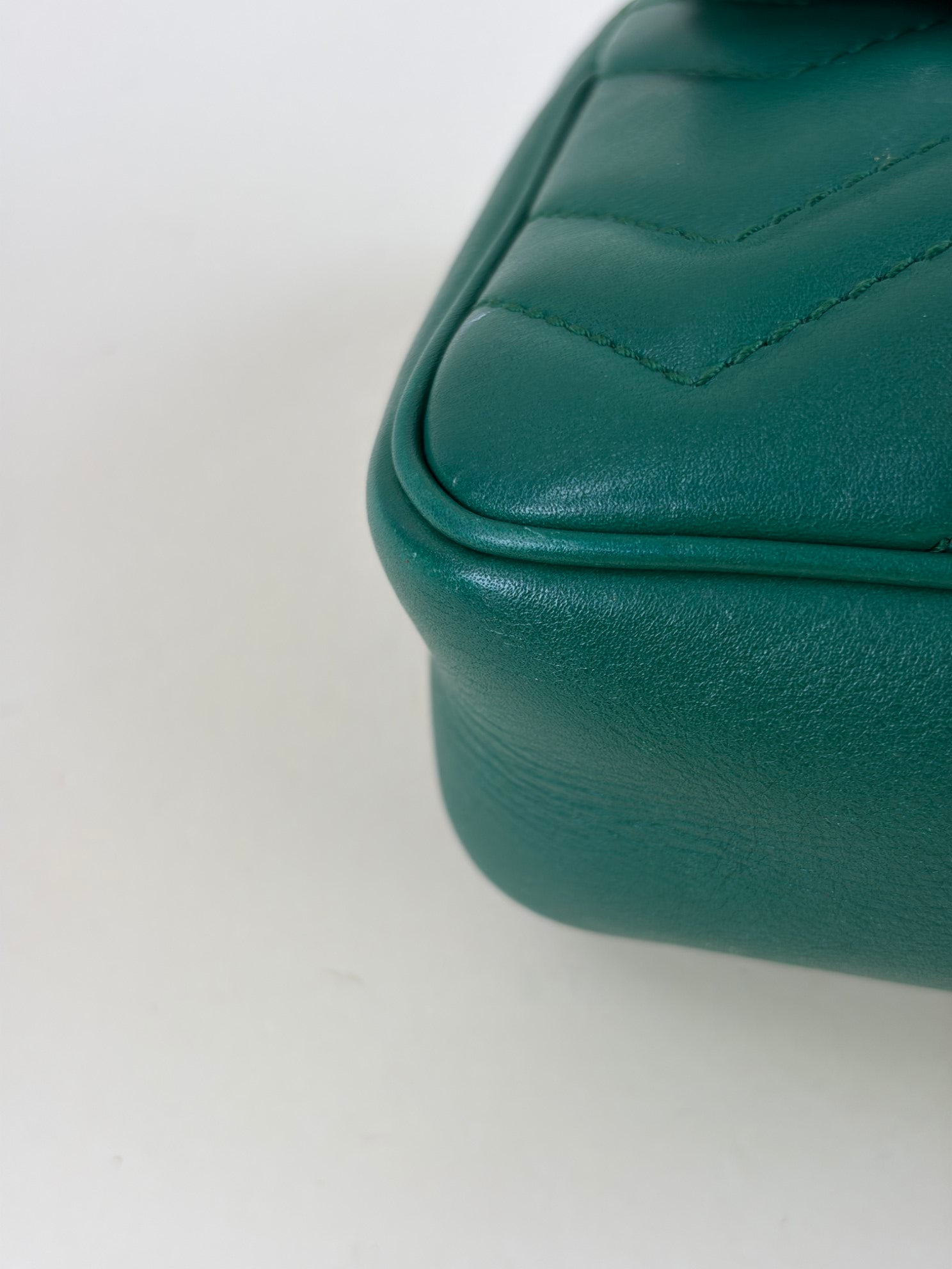 Gucci Green GG Marmont calfskin matelassé mini