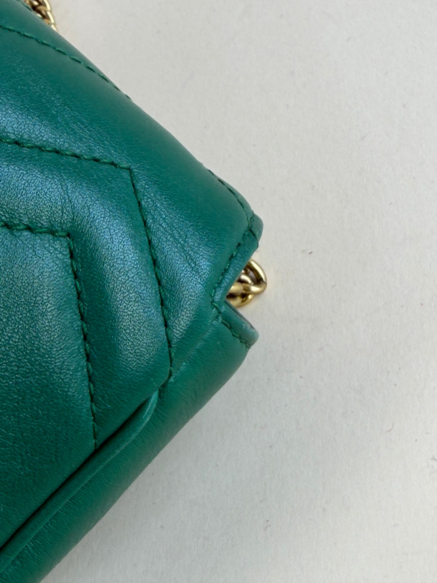 Gucci Green GG Marmont calfskin matelassé mini