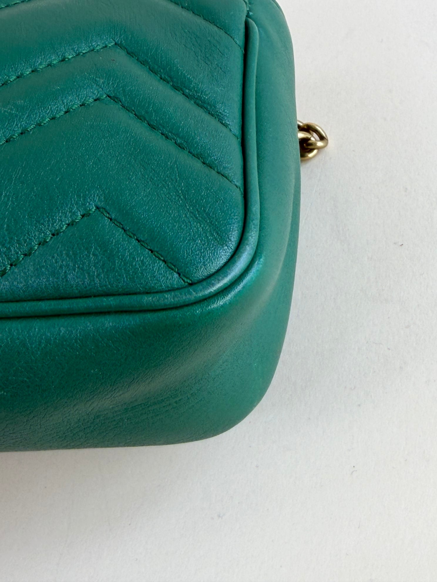 Gucci Green GG Marmont calfskin matelassé mini