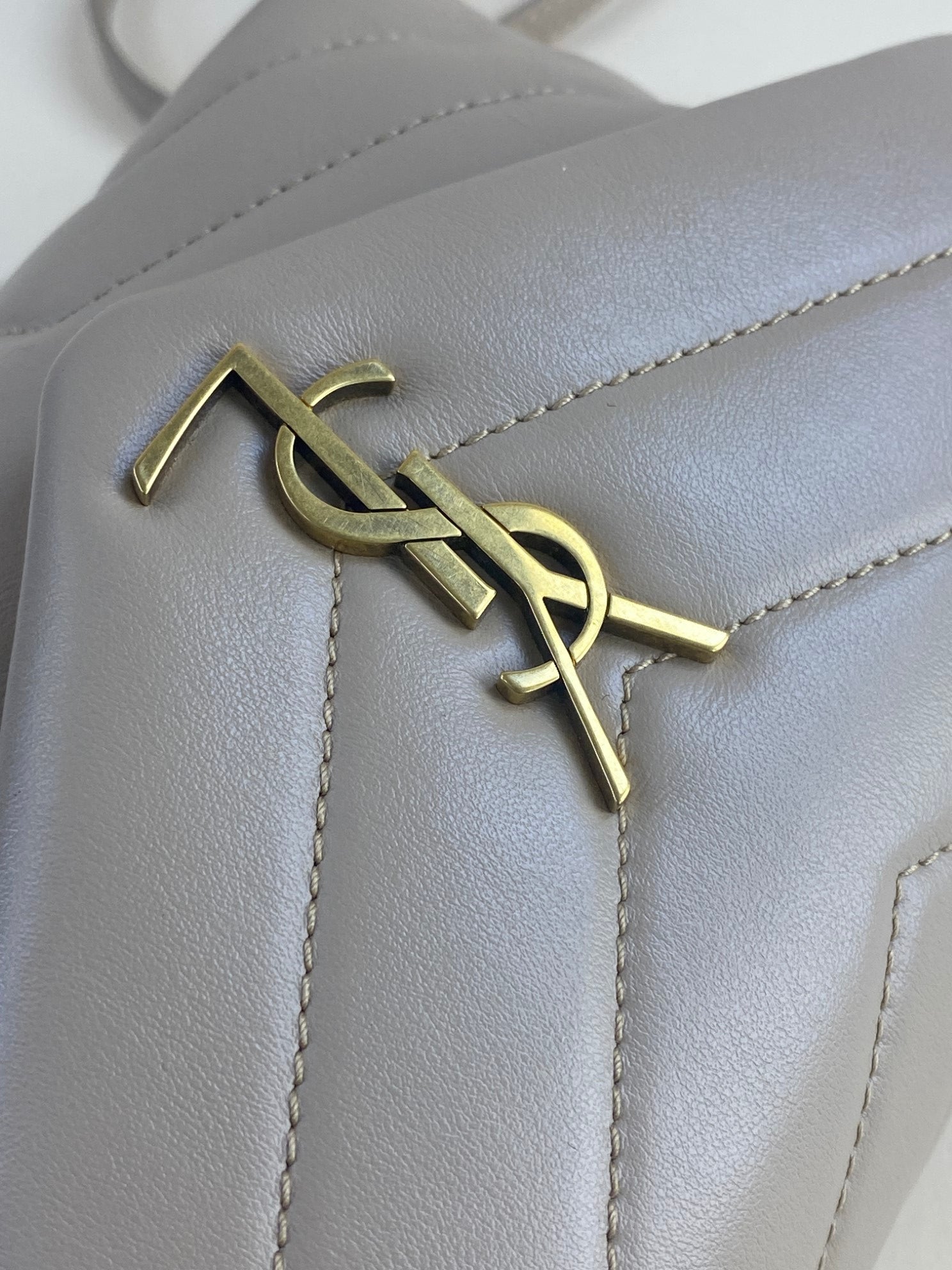 YSL lolou toy beige quilted monogram cross body bag