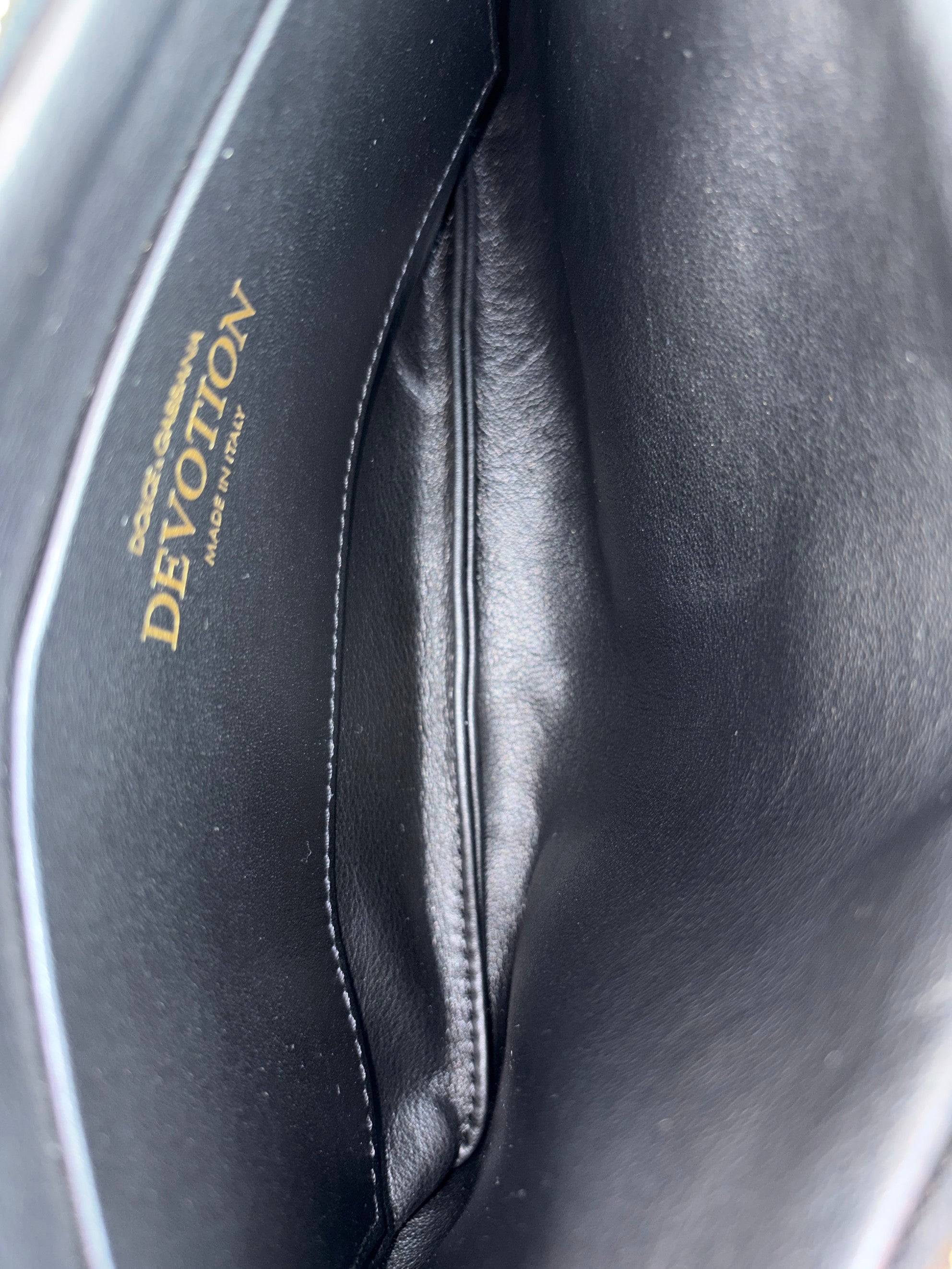 Dolce & Gabbana Black Devotionsoft padded Nappa leather Shoulder Bag
