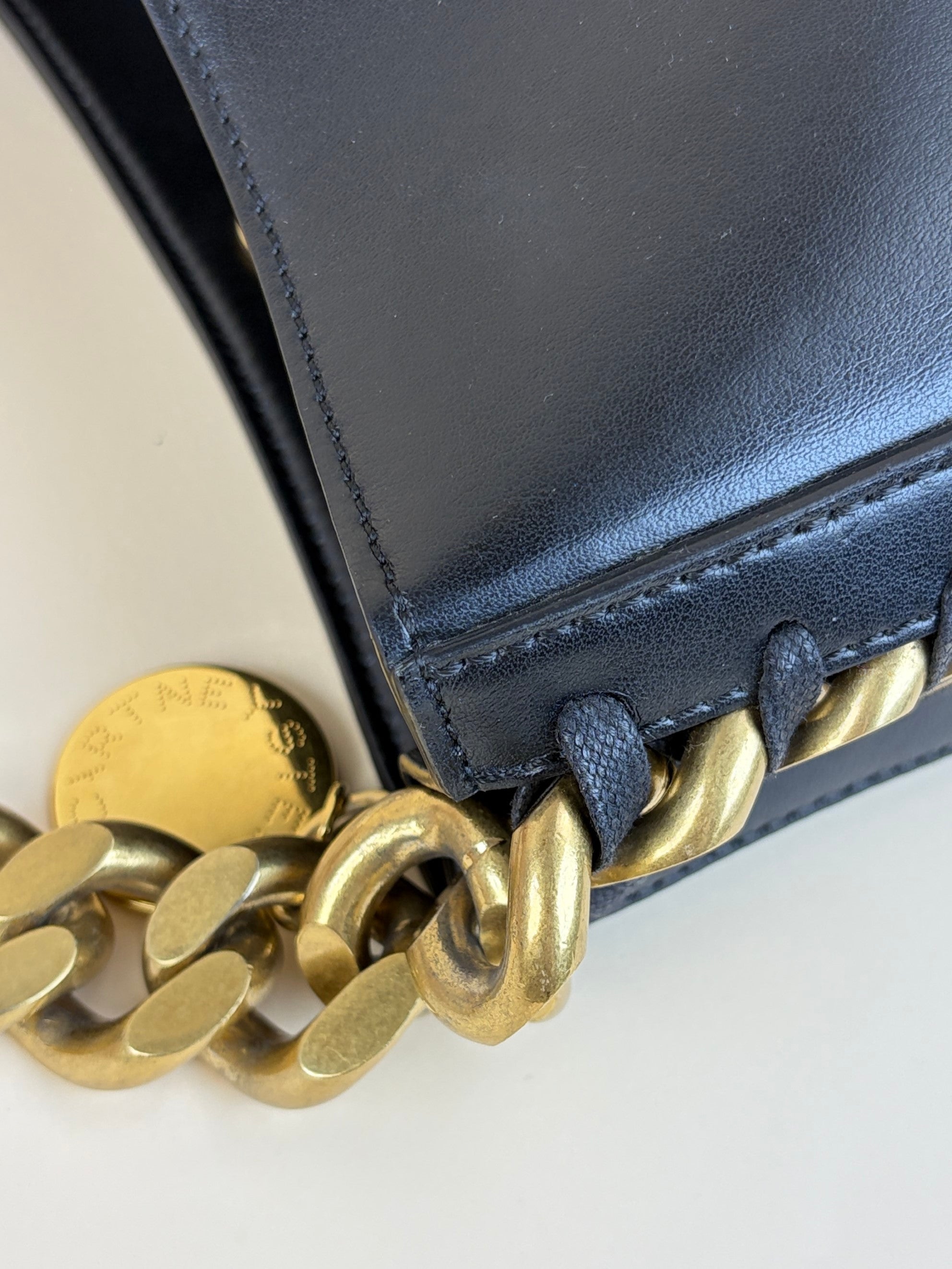 Stella Mccartney Black Frayme Small Shoulder Bag