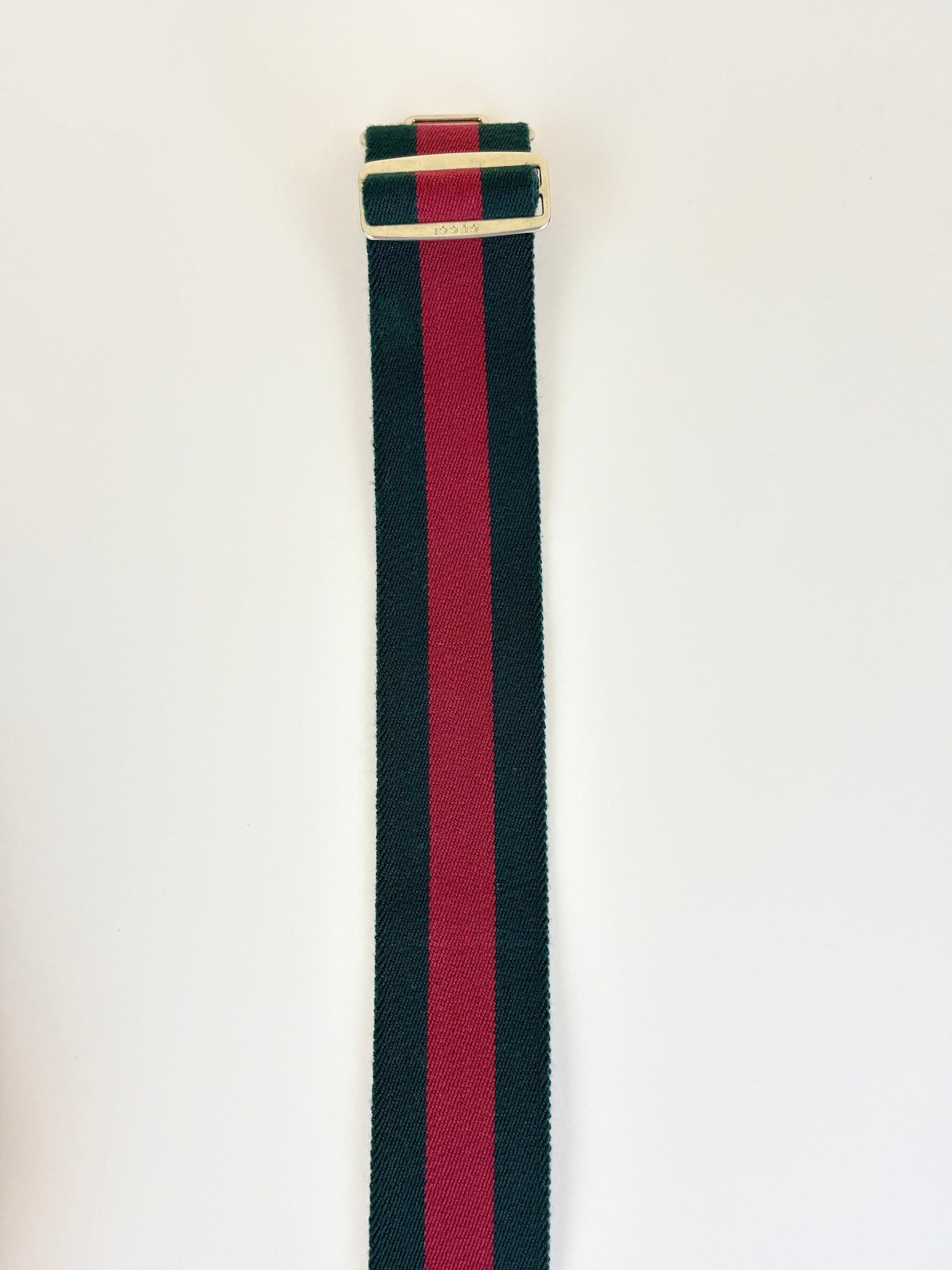 Gucci Bicolor Web Elastic Torchon Double G Buckle Belt 28