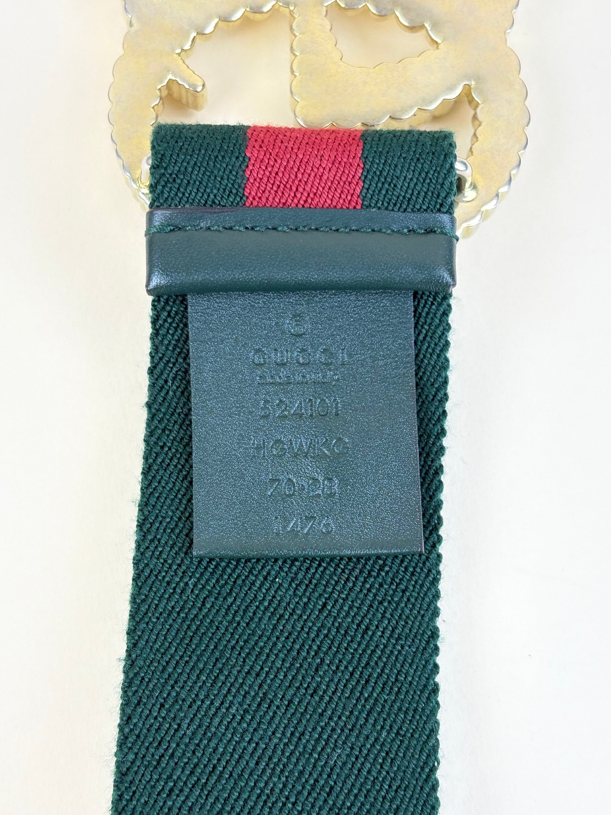Gucci Bicolor Web Elastic Torchon Double G Buckle Belt 28