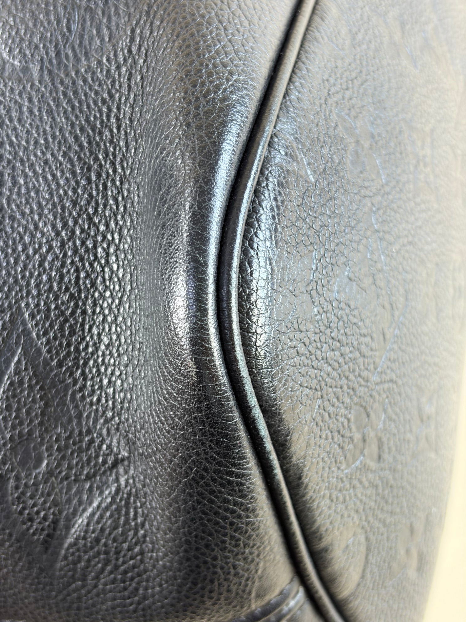 Louis Vuitton Black Monogram Empreinte Neverfull MM  Bag