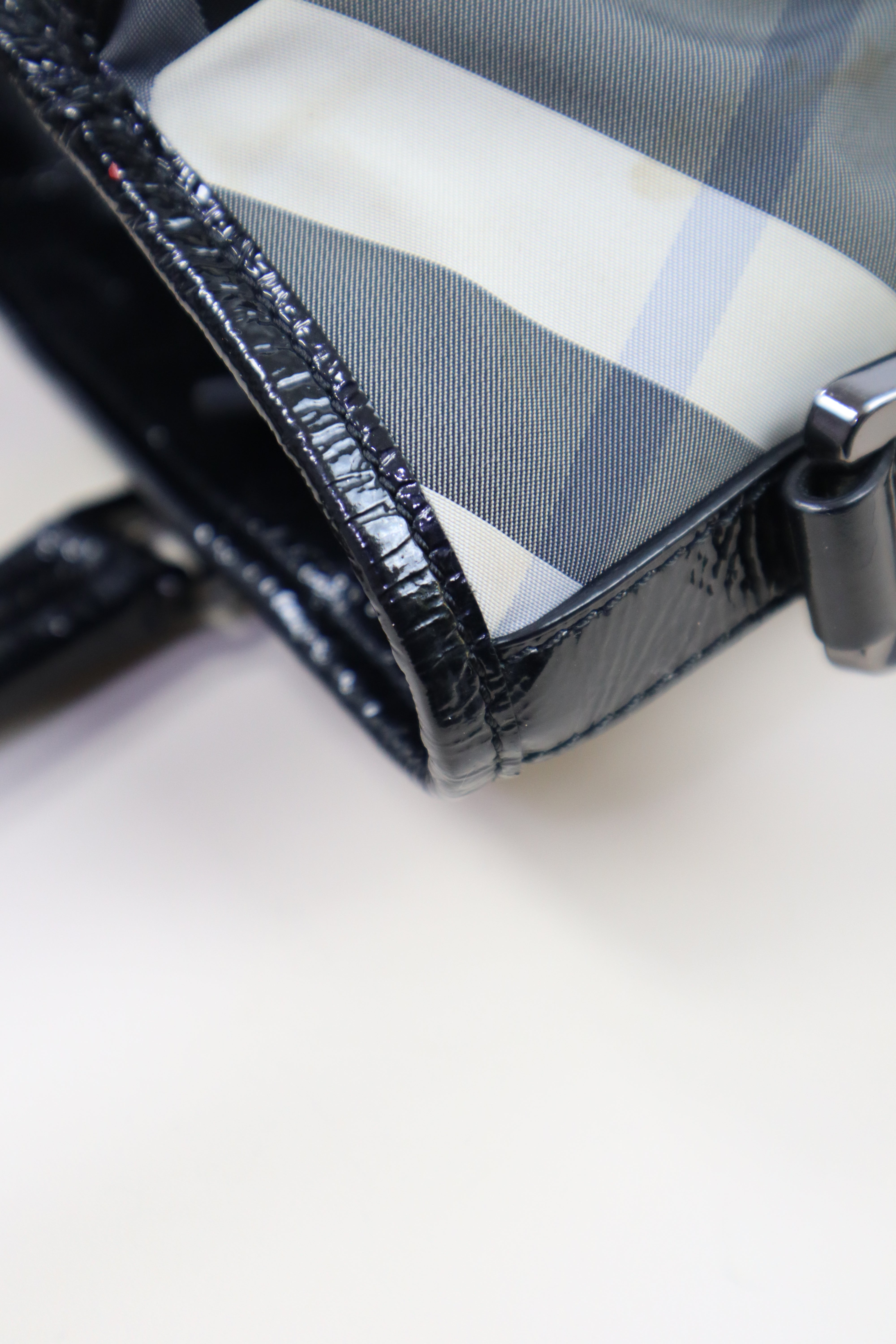 Burberry Black Beat Check Shoulder Bag