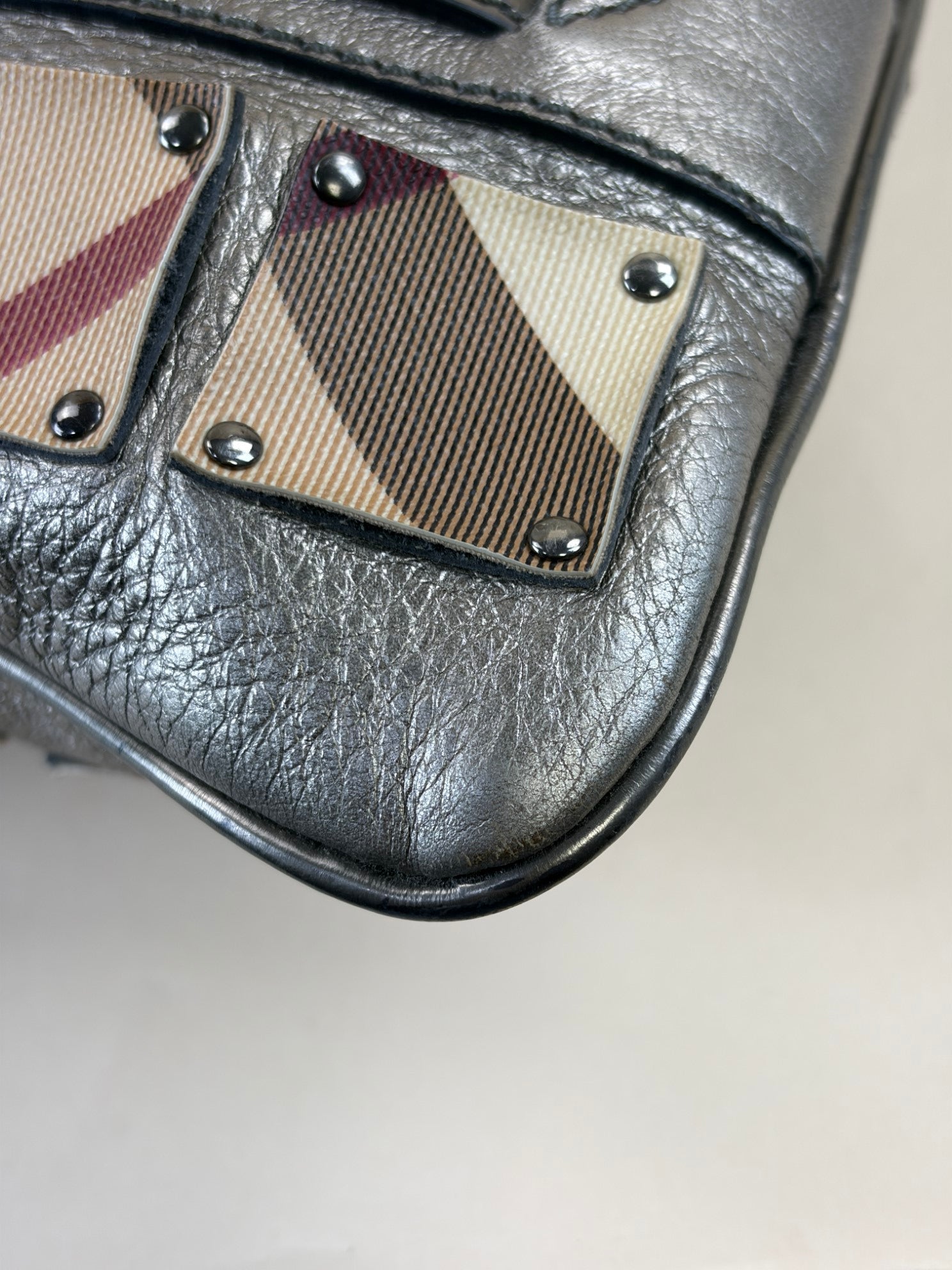 BURBERRY studded brook warrior nova check canvas