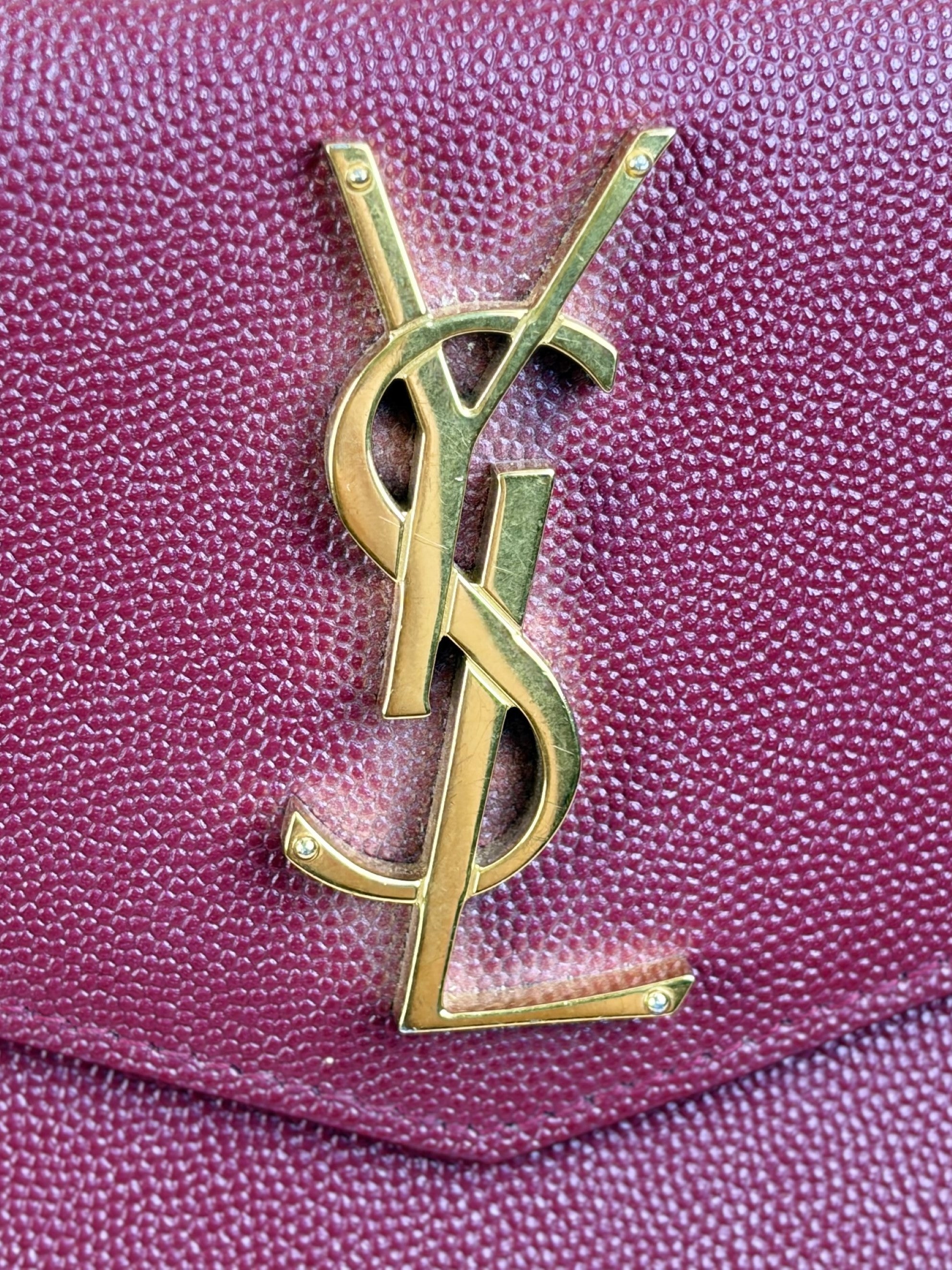 YSL burgundy leather Uptown pouch