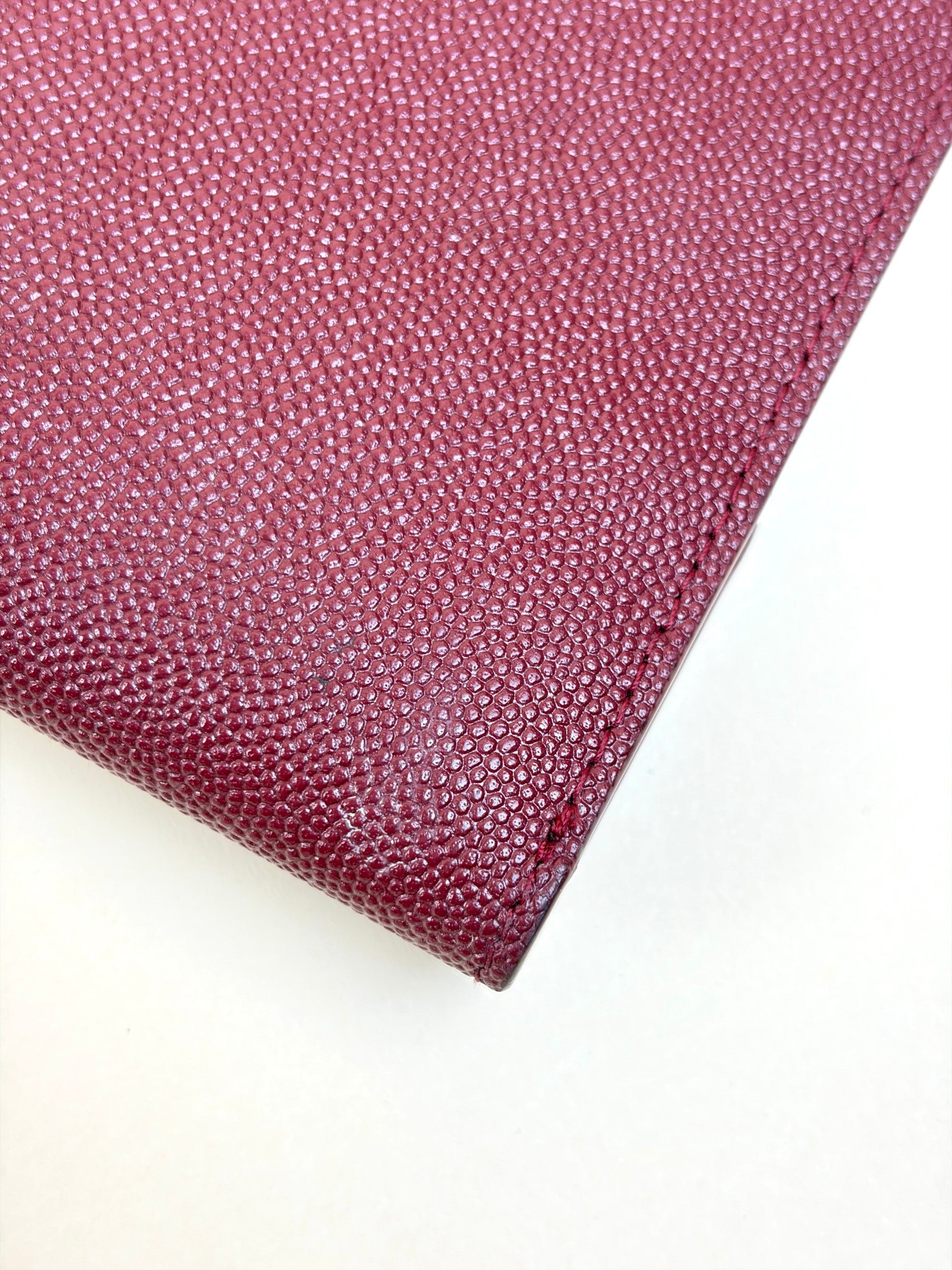 YSL burgundy leather Uptown pouch