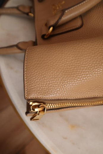 Prada Beige Vitello Daino Shoulder Bag