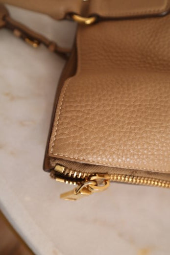 Prada Beige Vitello Daino Shoulder Bag