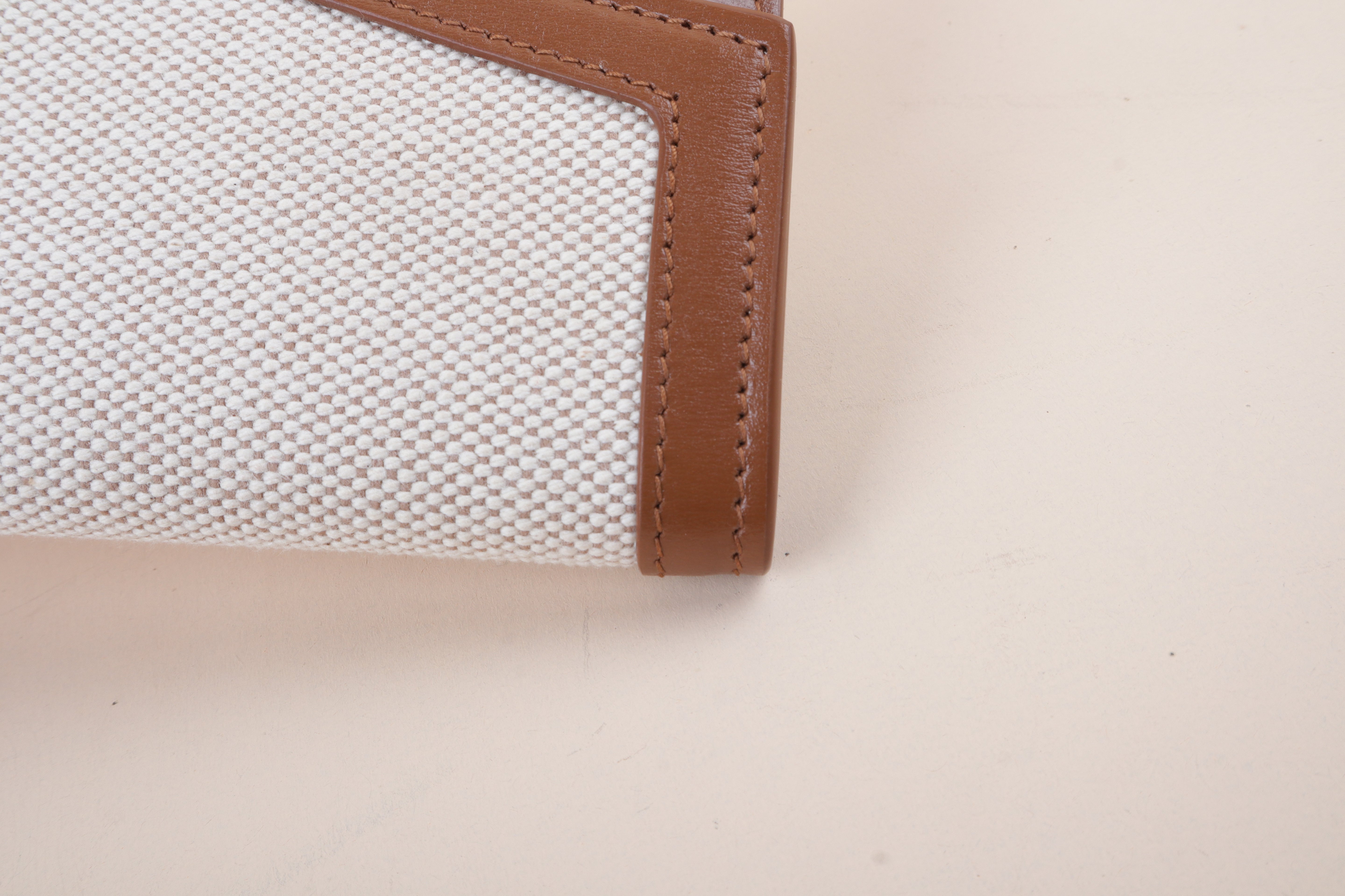 YSL Brown Raffia Uptown Flap Pouch