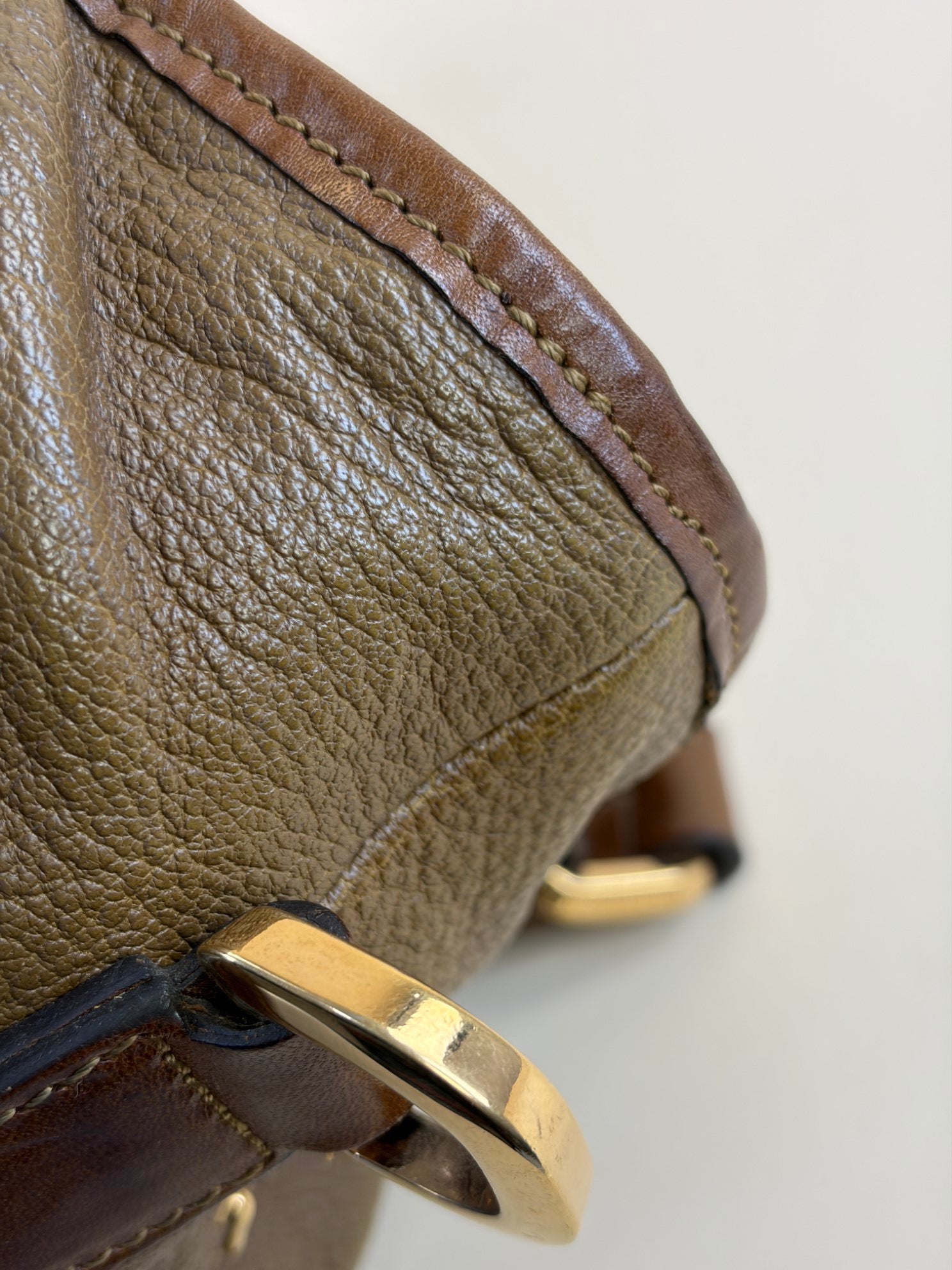 BURBERRY metal stitch large Lowry tote bag brown