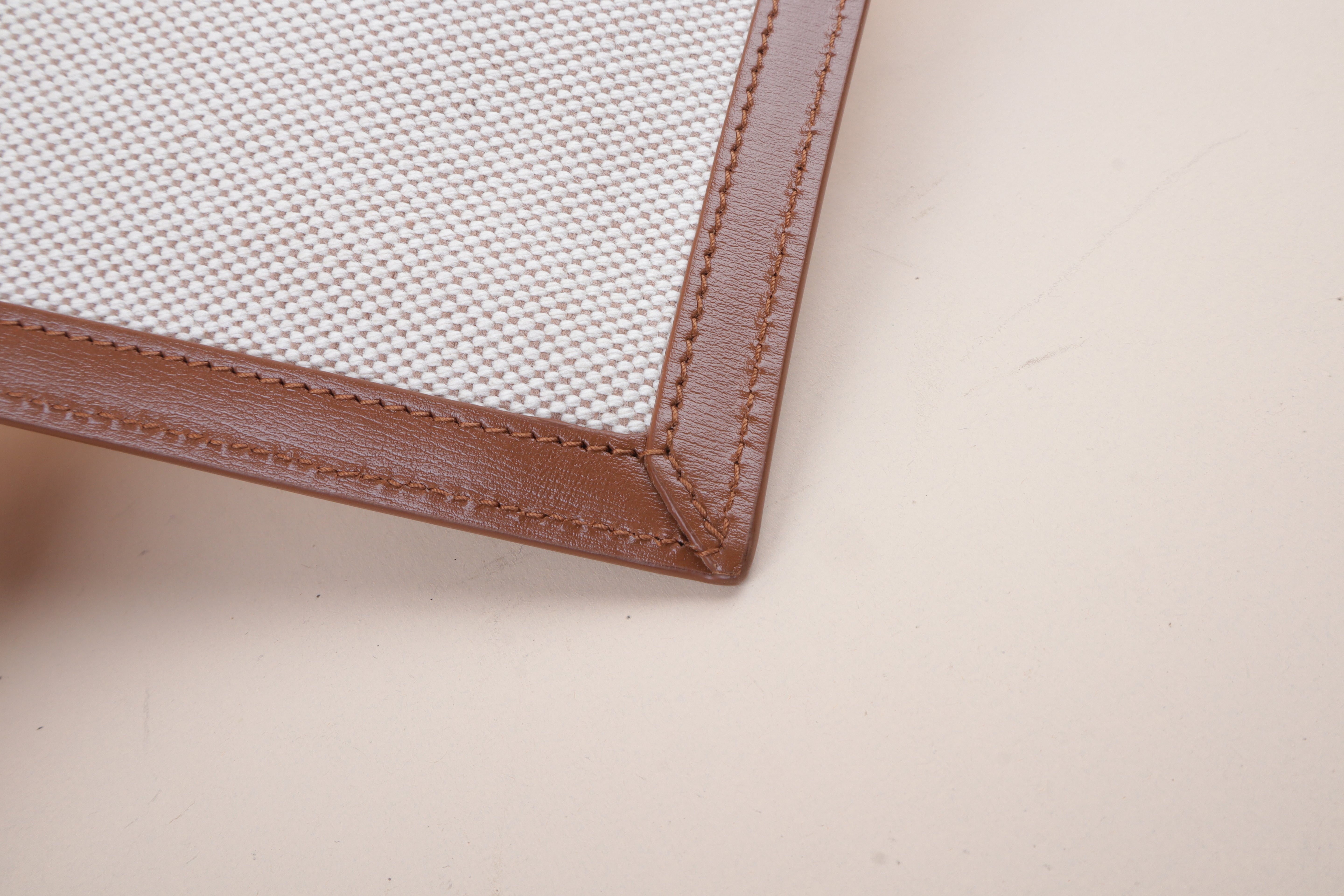 YSL Brown Raffia Uptown Flap Pouch