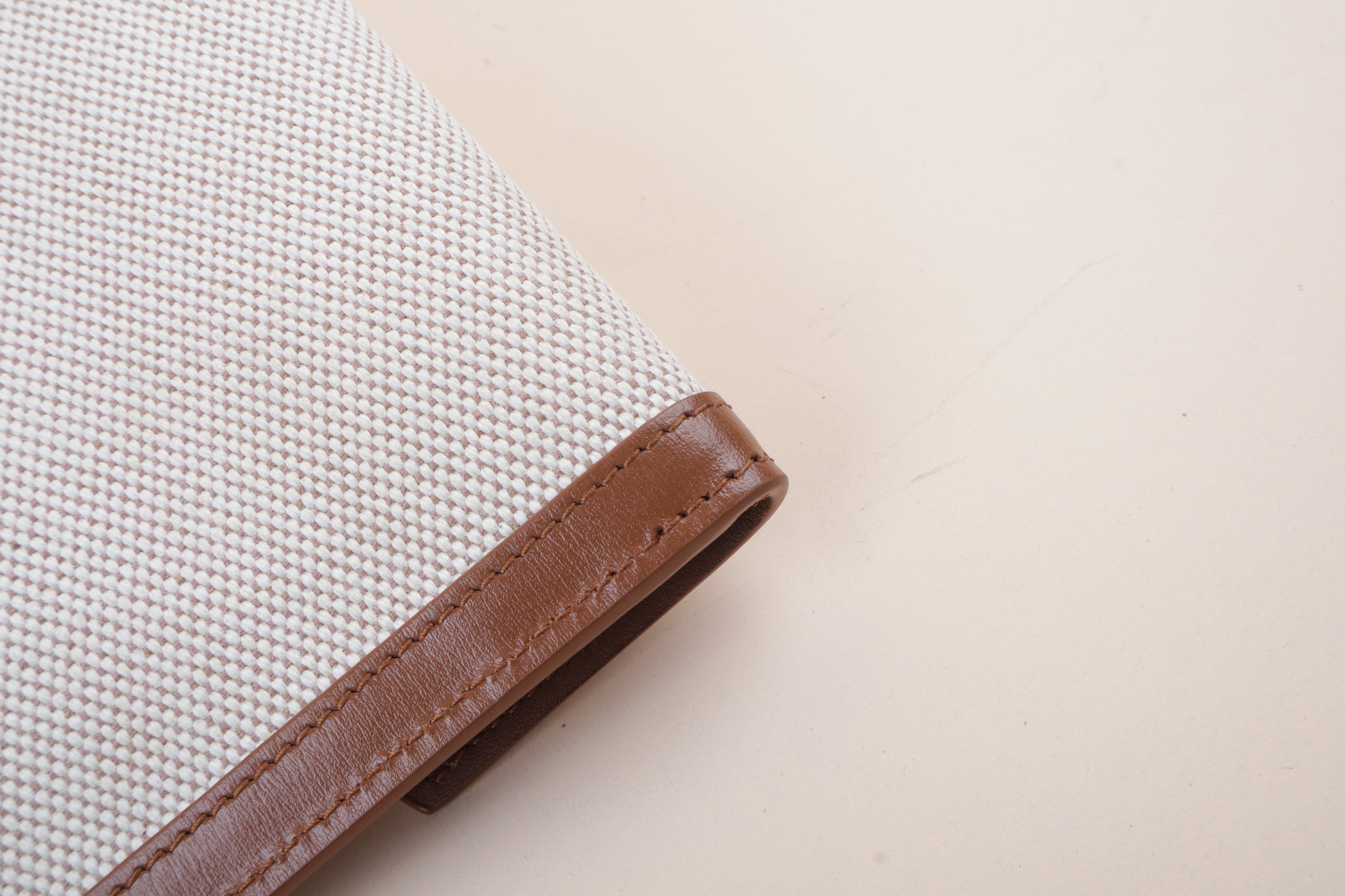 YSL Brown Raffia Uptown Flap Pouch