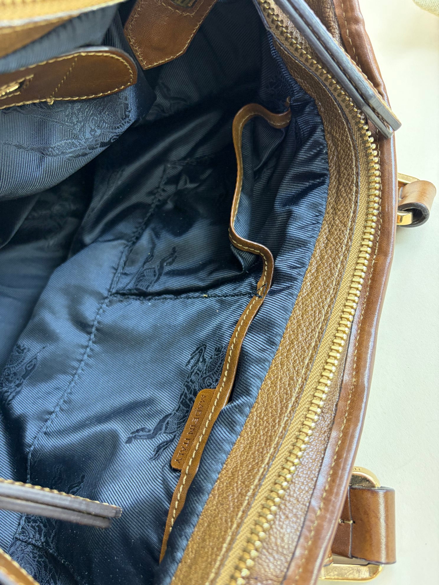 BURBERRY metal stitch large Lowry tote bag brown