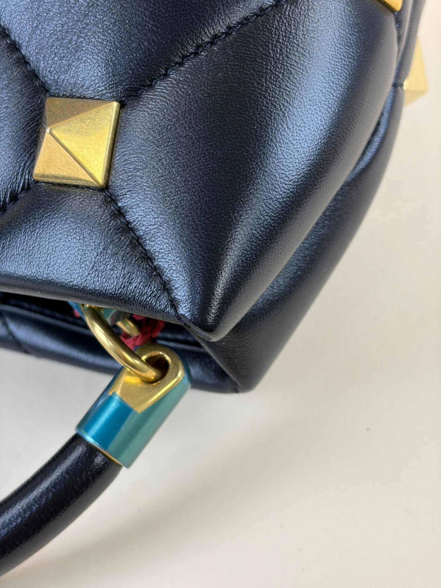 Valentino black small roman Stud top handle