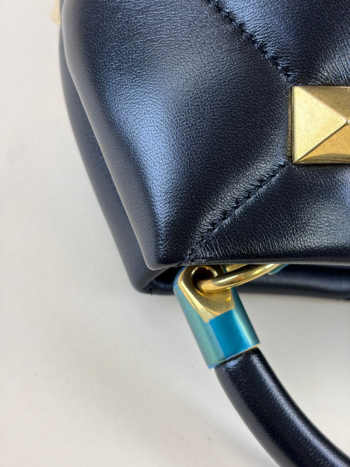 Valentino black small roman Stud top handle