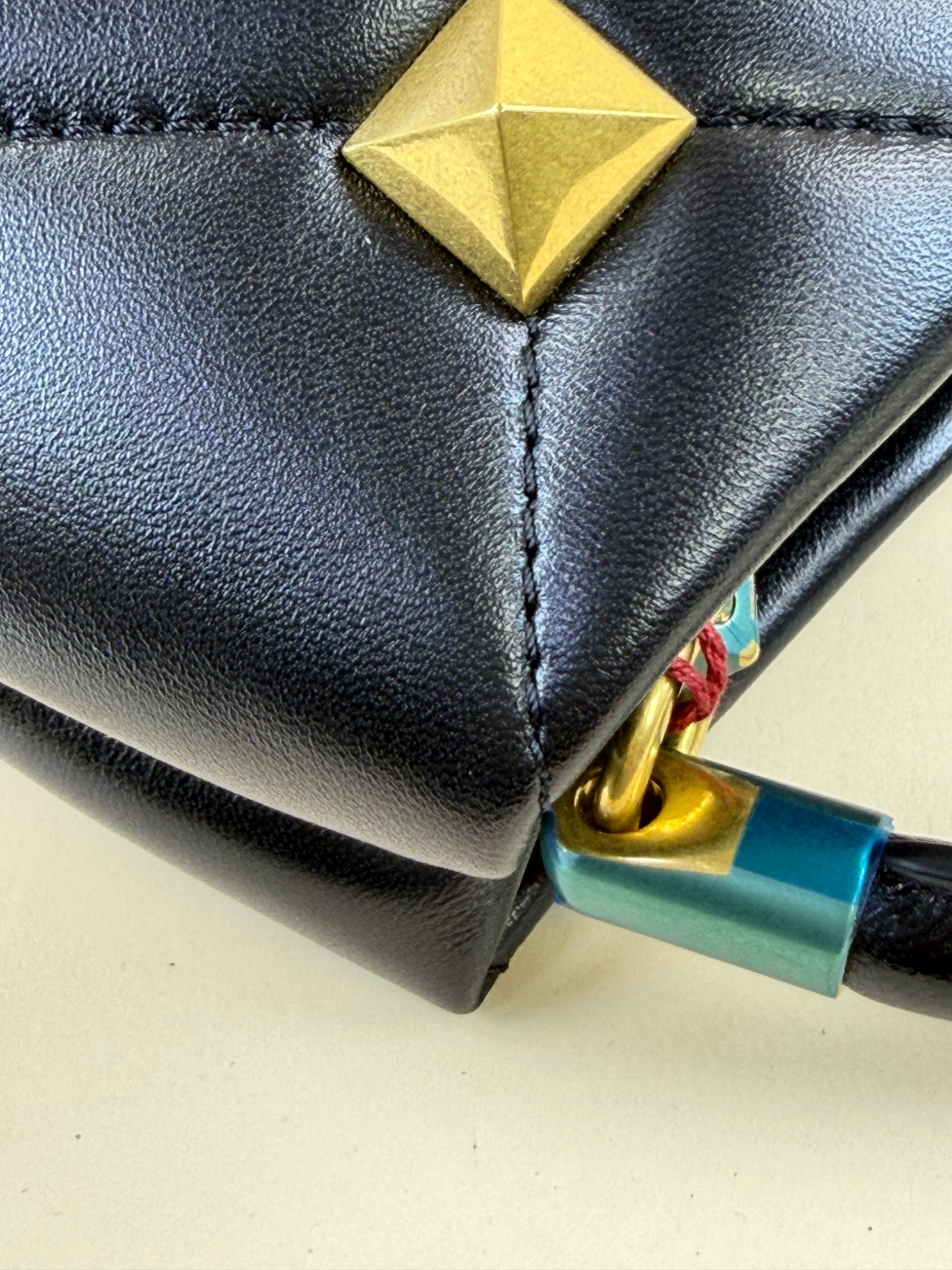 Valentino black small roman Stud top handle