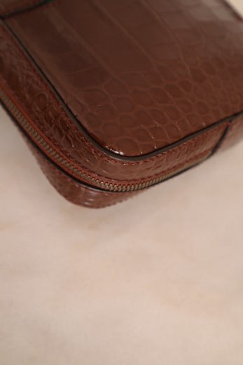 Gucci Brown Crocodile Nojum Ophidia Belt Bag