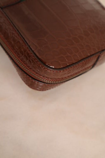 Gucci Brown Crocodile Nojum Ophidia Belt Bag