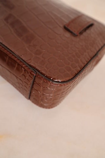 Gucci Brown Crocodile Nojum Ophidia Belt Bag