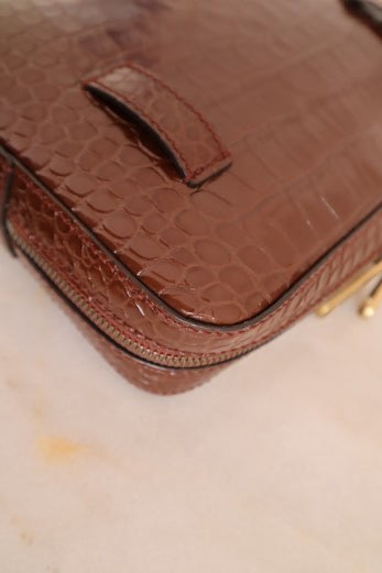 Gucci Brown Crocodile Nojum Ophidia Belt Bag