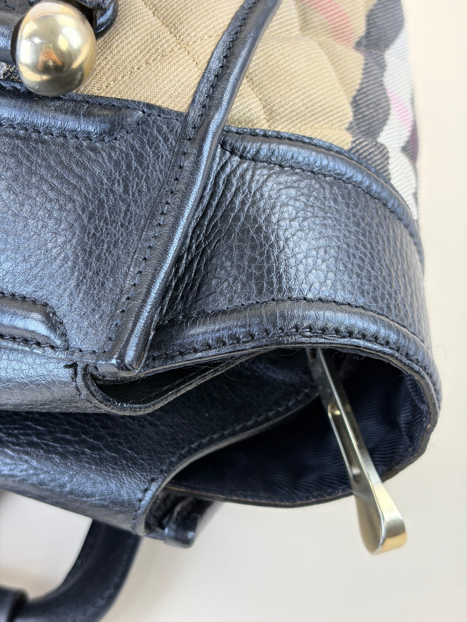 Burberry Black Manor house check Tote Bag