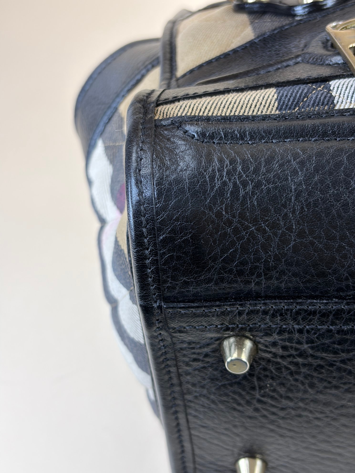 Burberry Black Manor house check Tote Bag